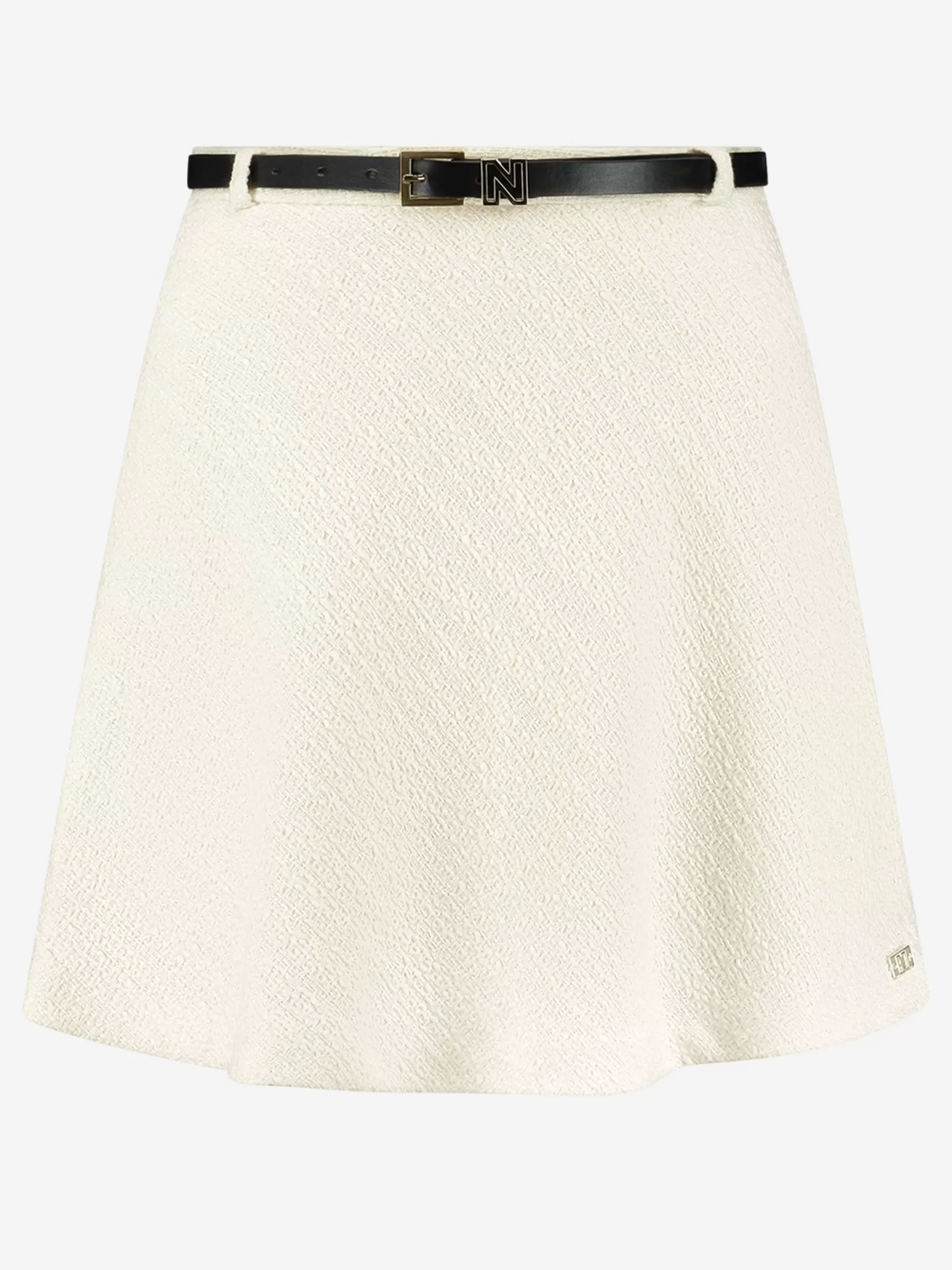 Best NIKKIE A-line tweed skirt with belt Star White