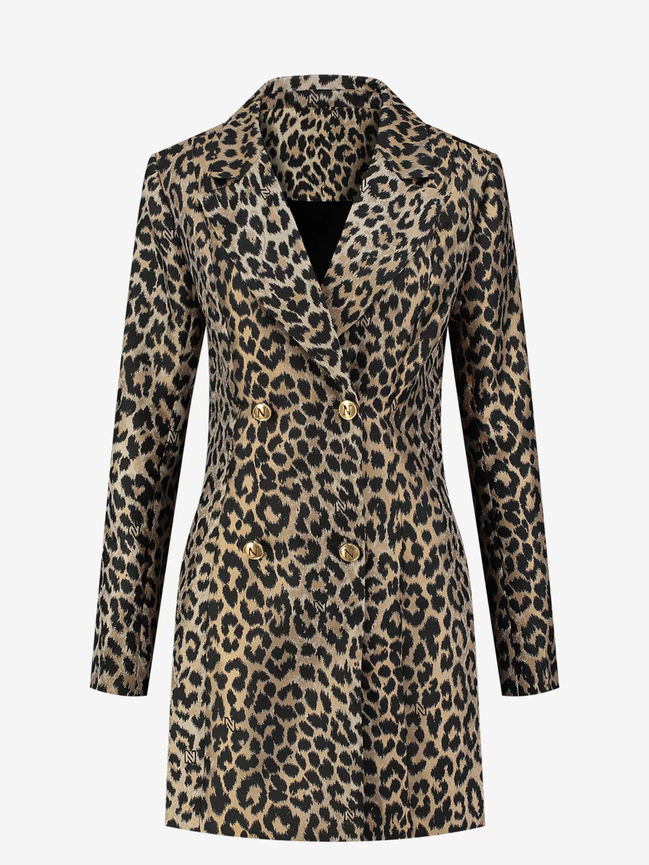 Best NIKKIE Blazer Dress with animal print Cashew