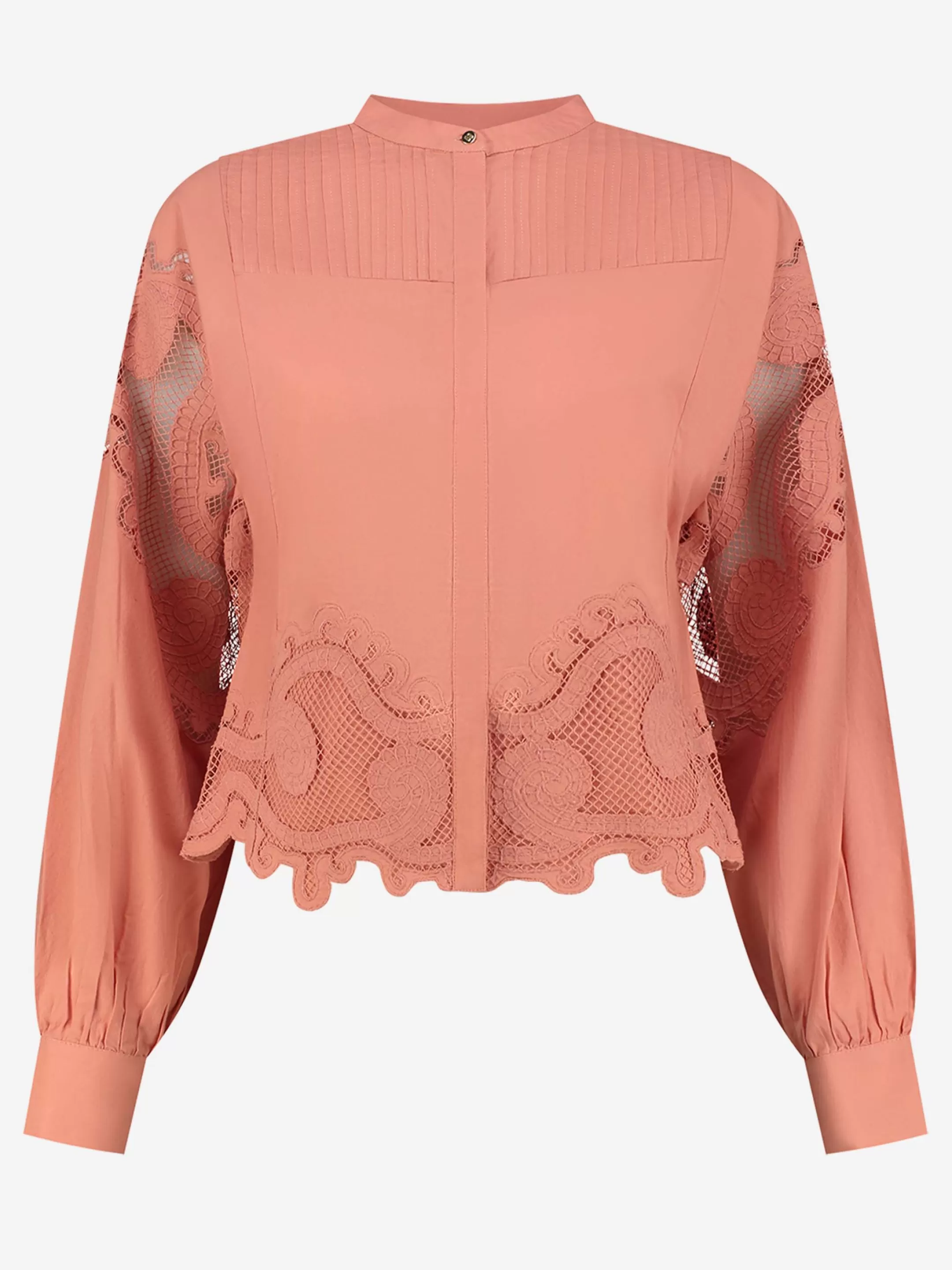 Fashion NIKKIE Blouse with lace Desert Sand