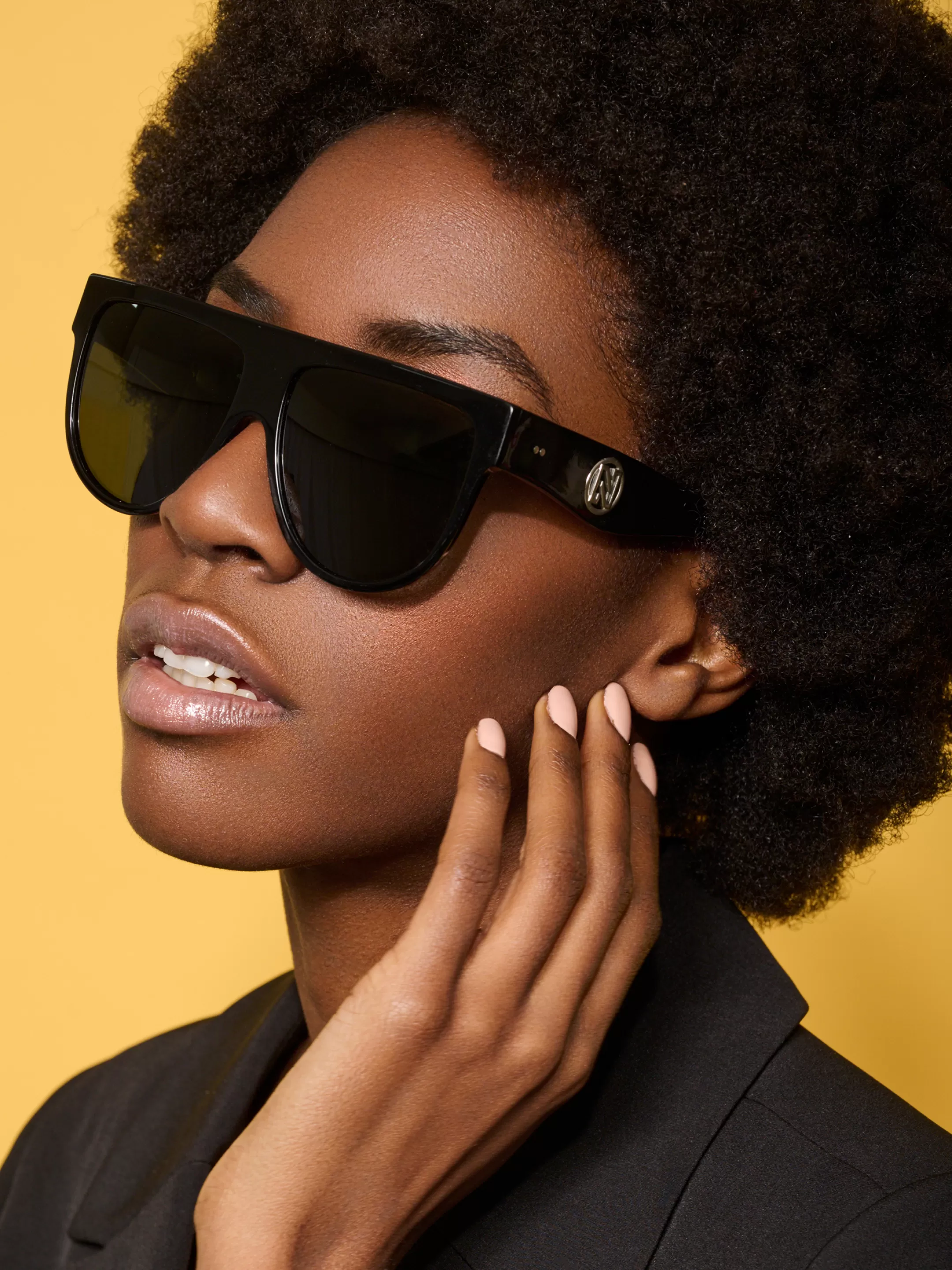 Online NIKKIE Bold sunglasses with Acetate frame Black/Silver