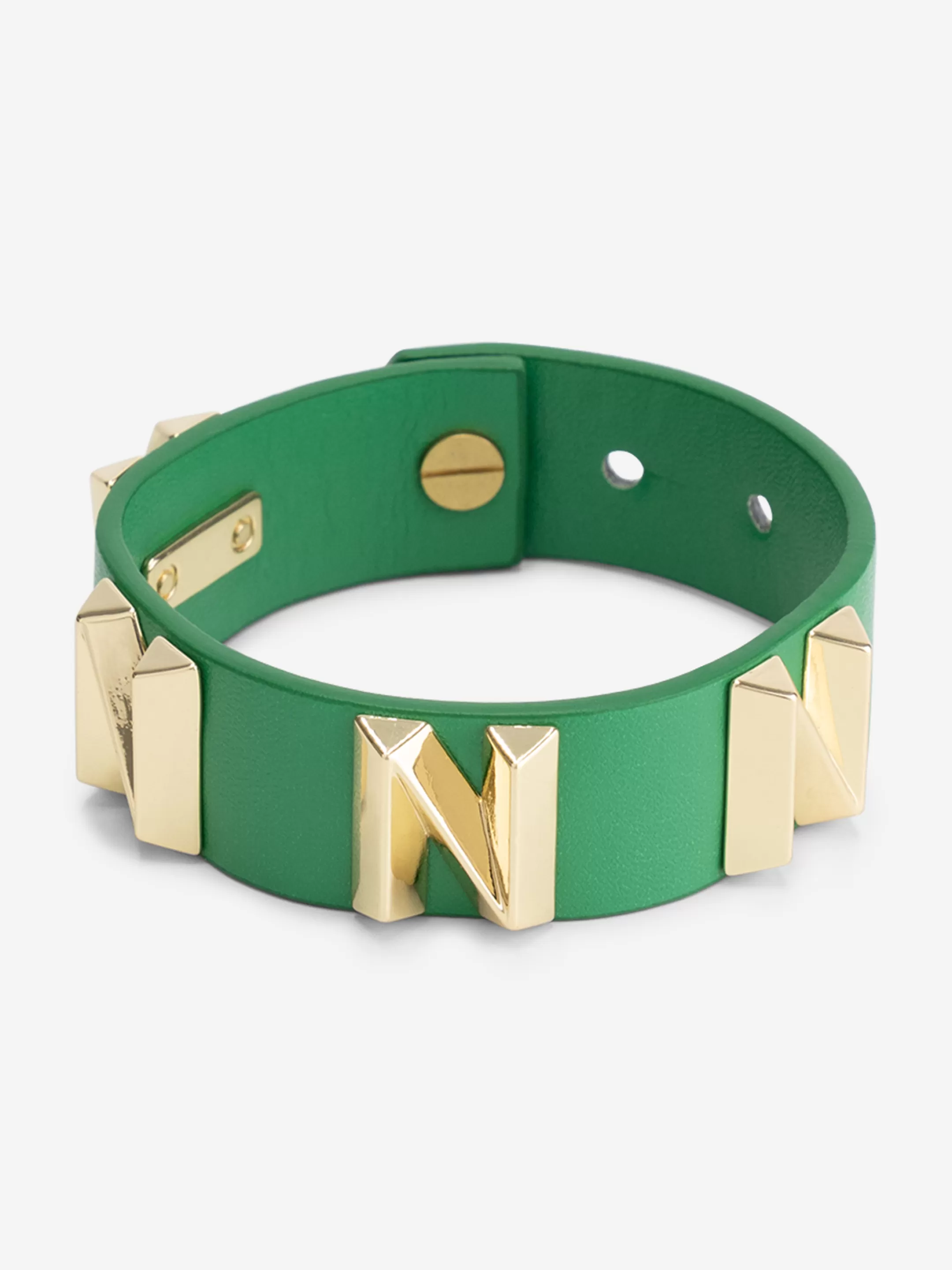 Best Sale NIKKIE Bracelet with logo studs Fern Green