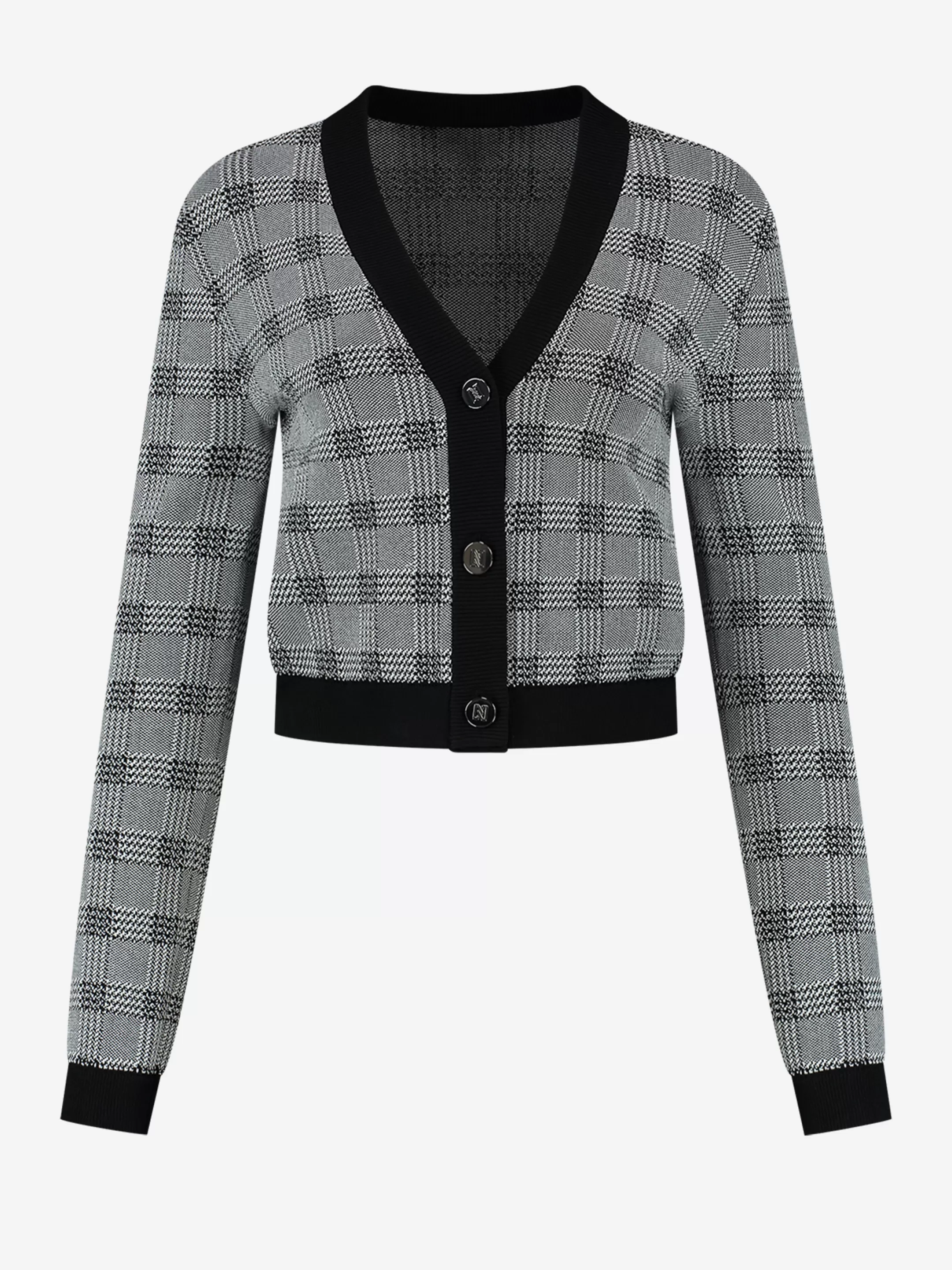 Cheap NIKKIE Checkered cardigan White/Black