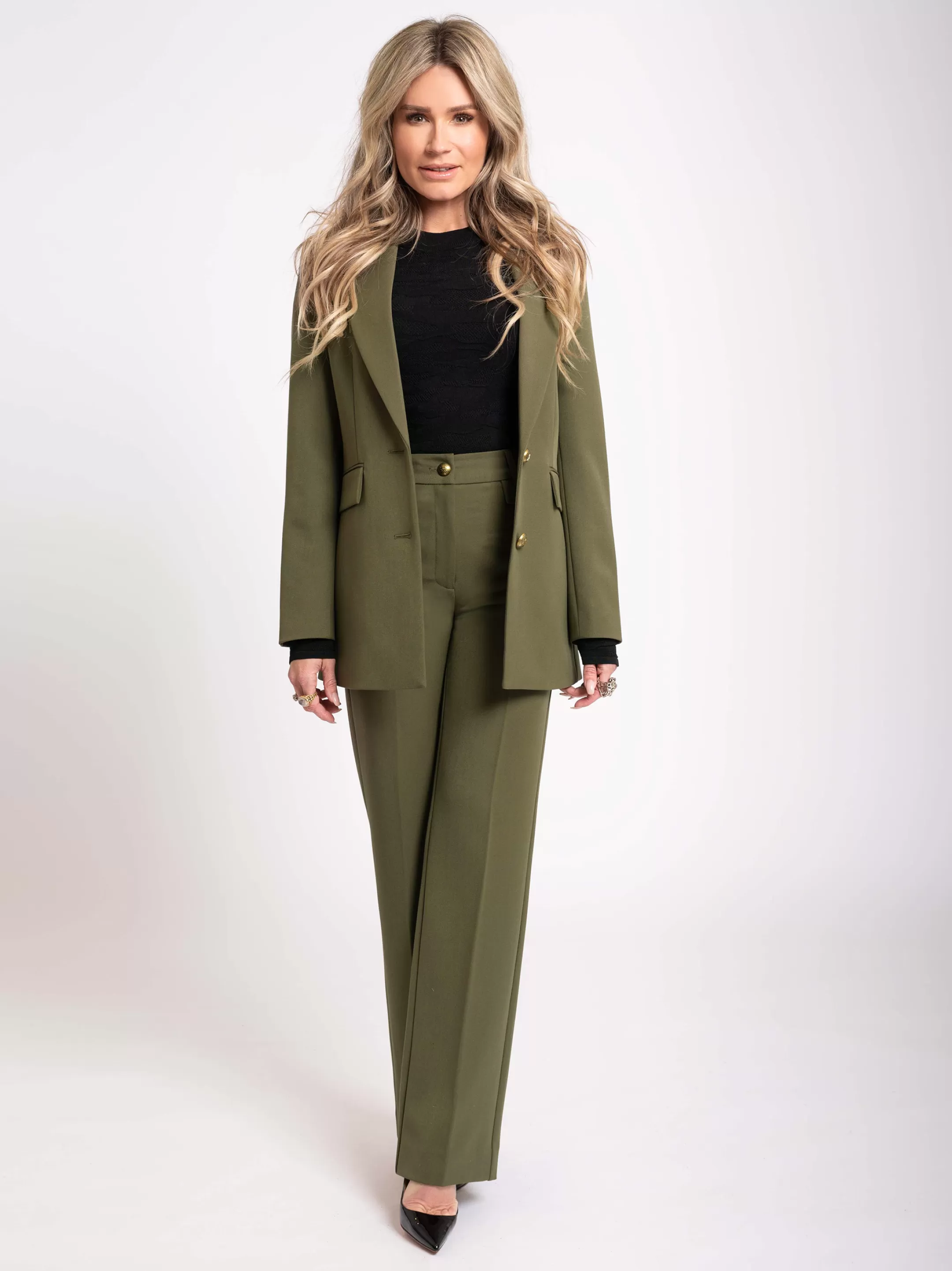 Shop NIKKIE Classic blazer Combat Green