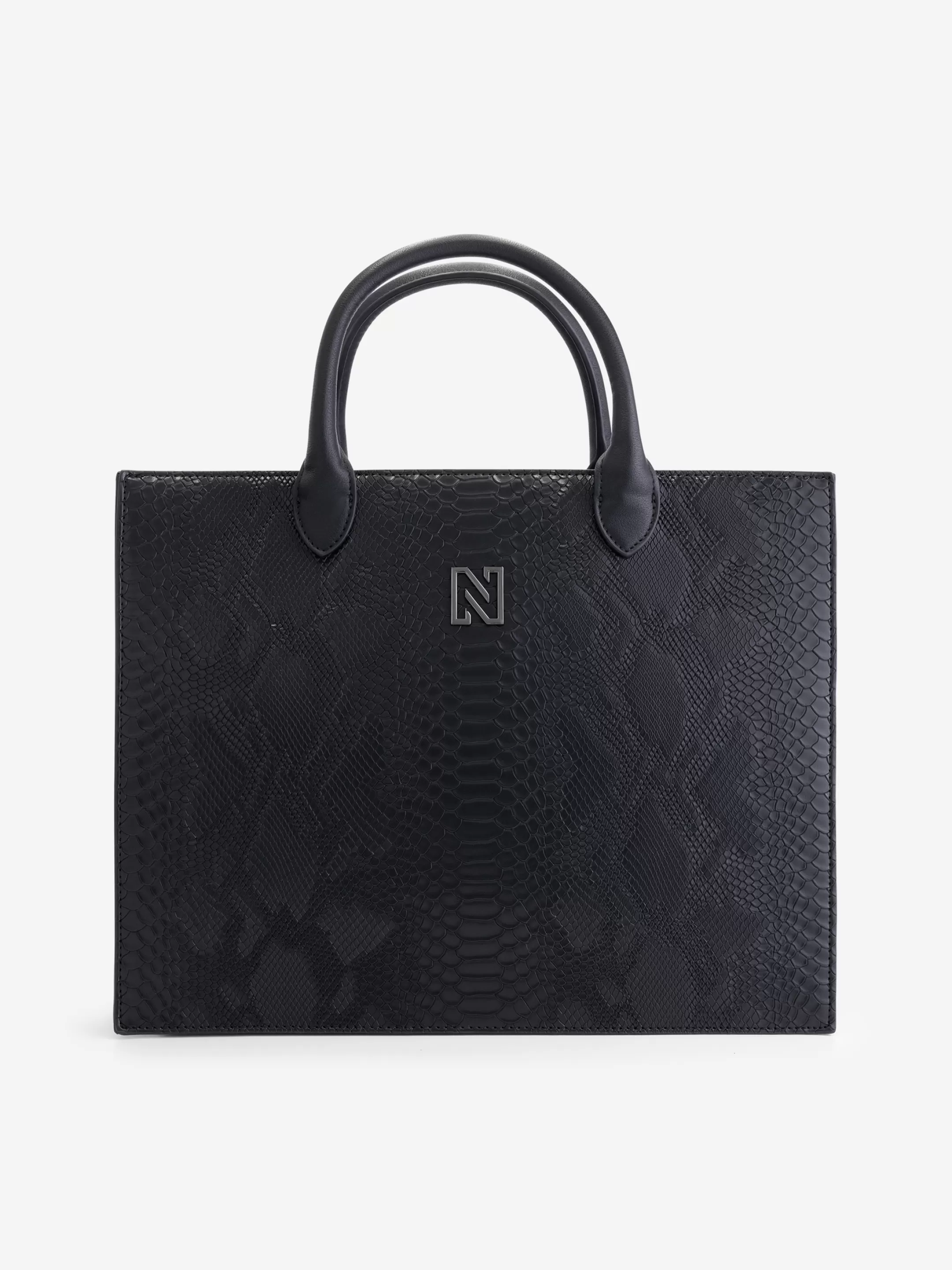 Discount NIKKIE Croco Shopper Black/Gun Metal