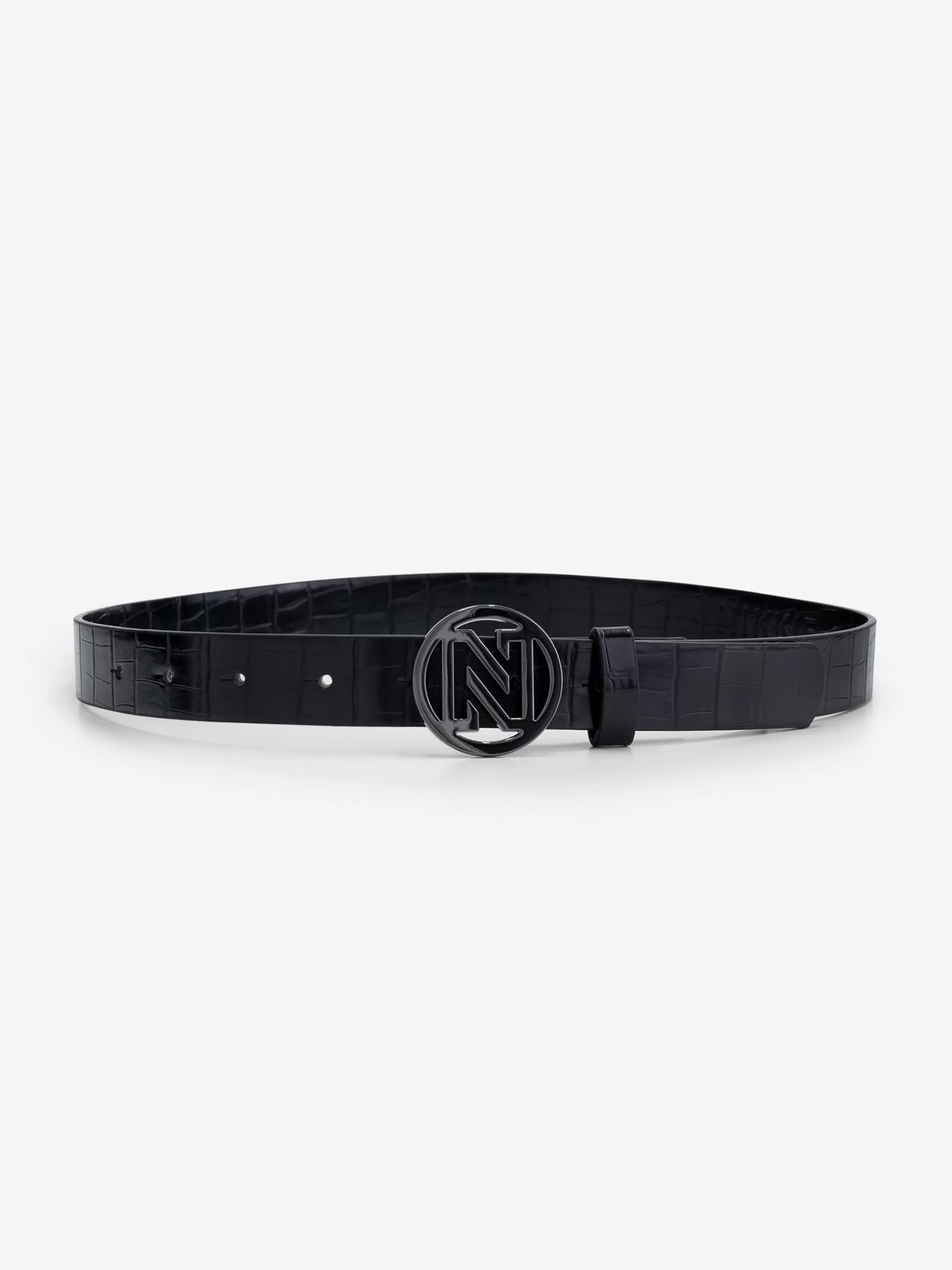 Best Sale NIKKIE croco Waist belt Black/Gun Metal