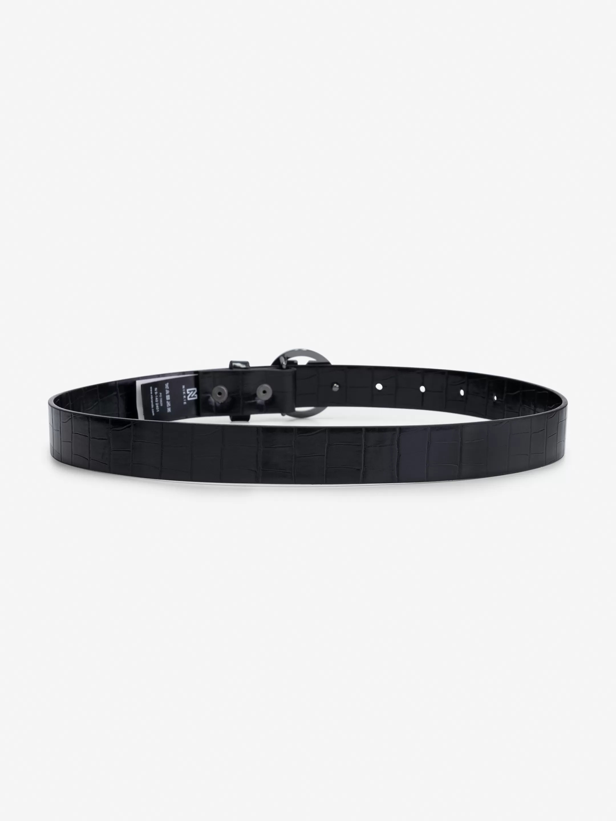 Best Sale NIKKIE croco Waist belt Black/Gun Metal