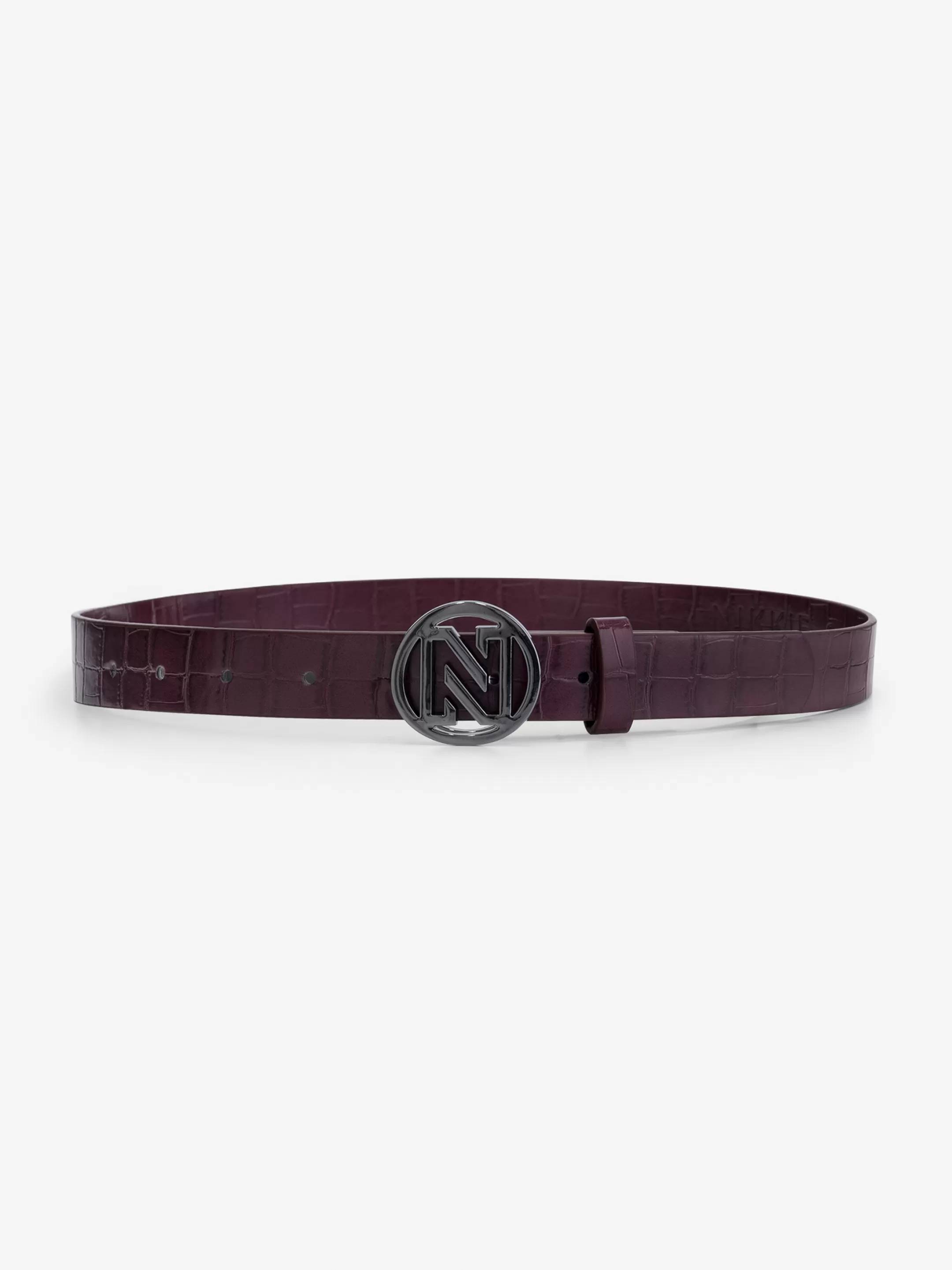 Outlet NIKKIE croco Waist belt Deep Red/Gun Metal