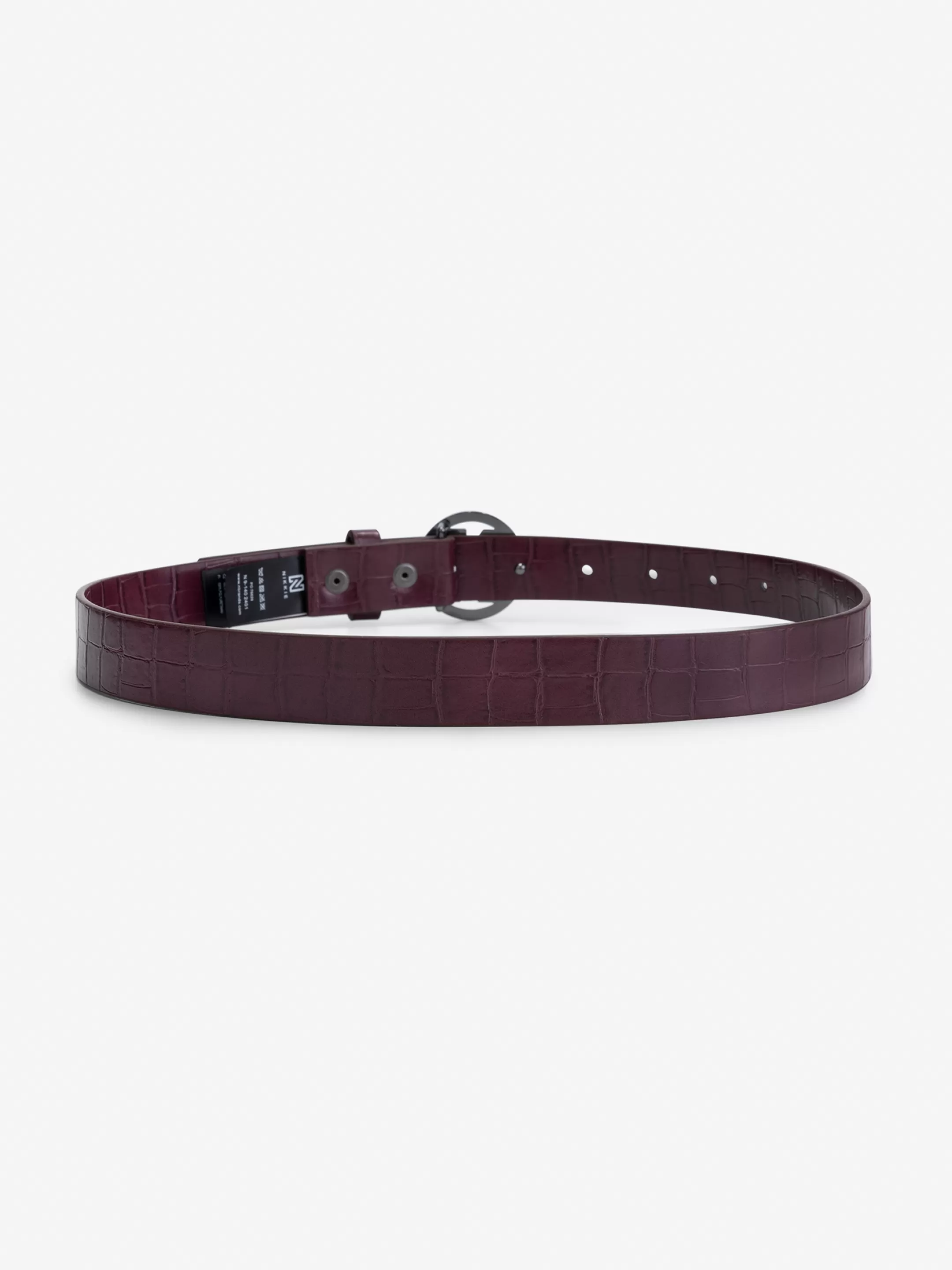 Outlet NIKKIE croco Waist belt Deep Red/Gun Metal