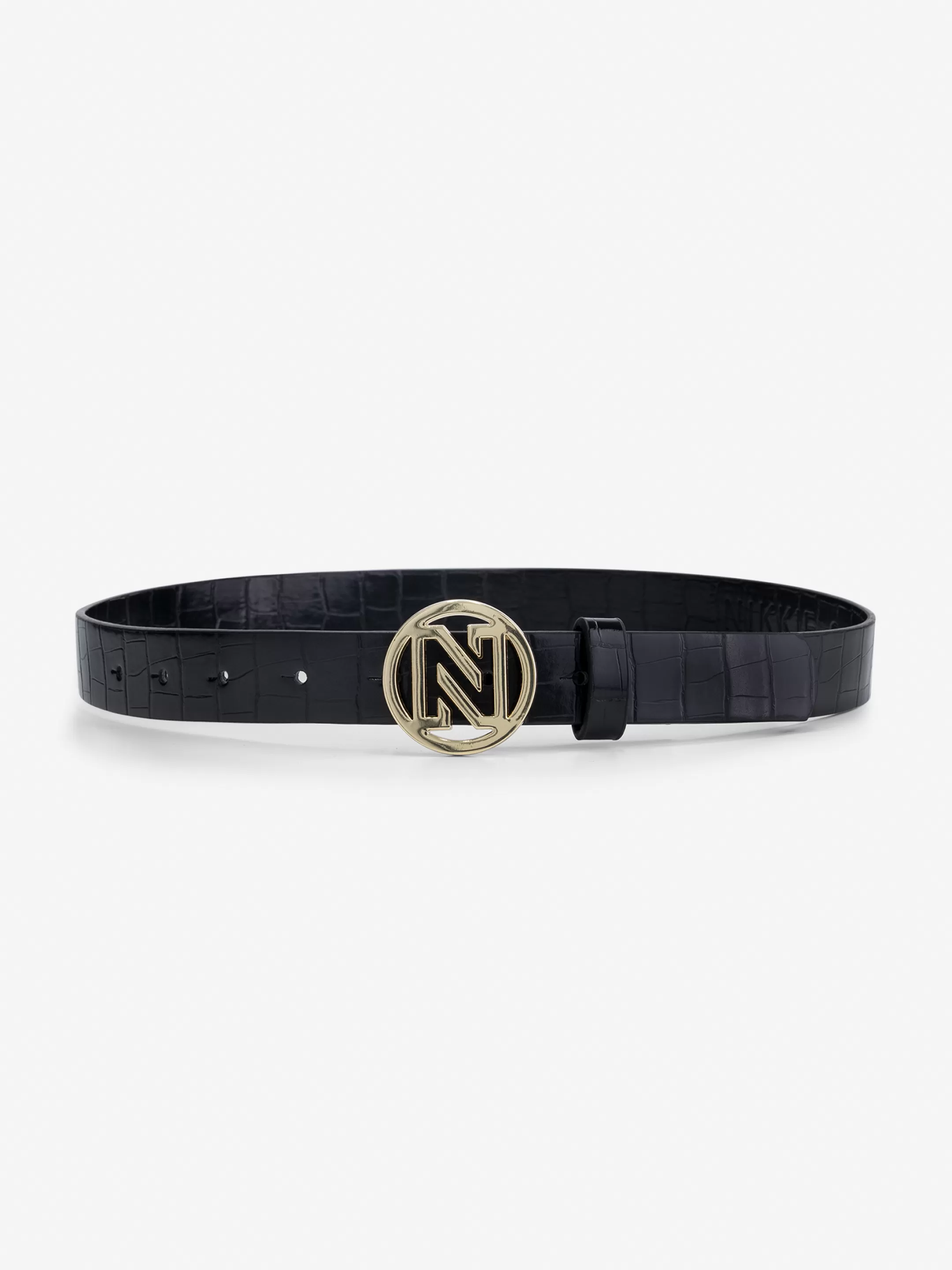 Cheap NIKKIE Croco Waist belt Black/Bronze Tin