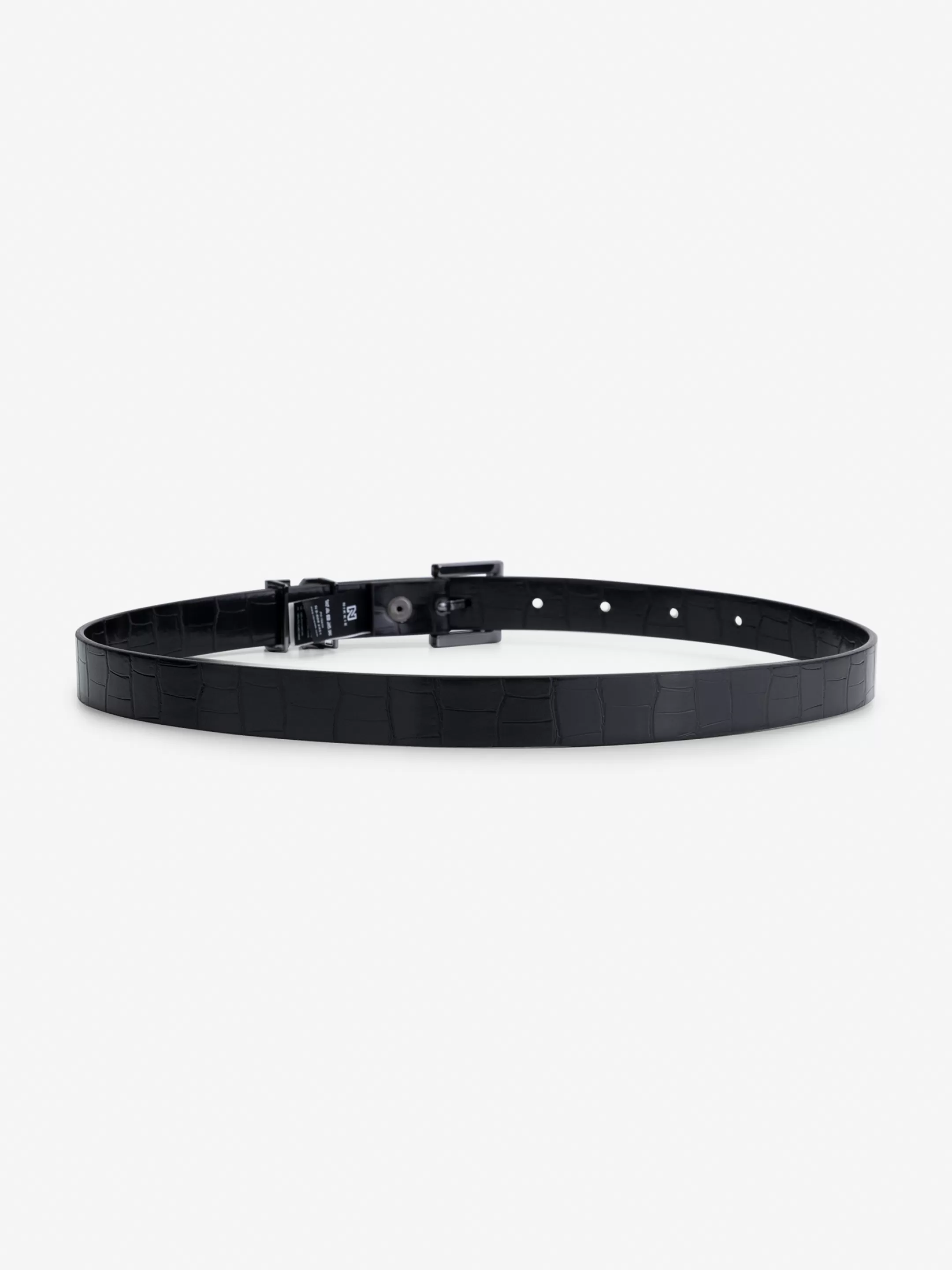 Store NIKKIE Croco Waist belt with N slide Black/Gun Metal