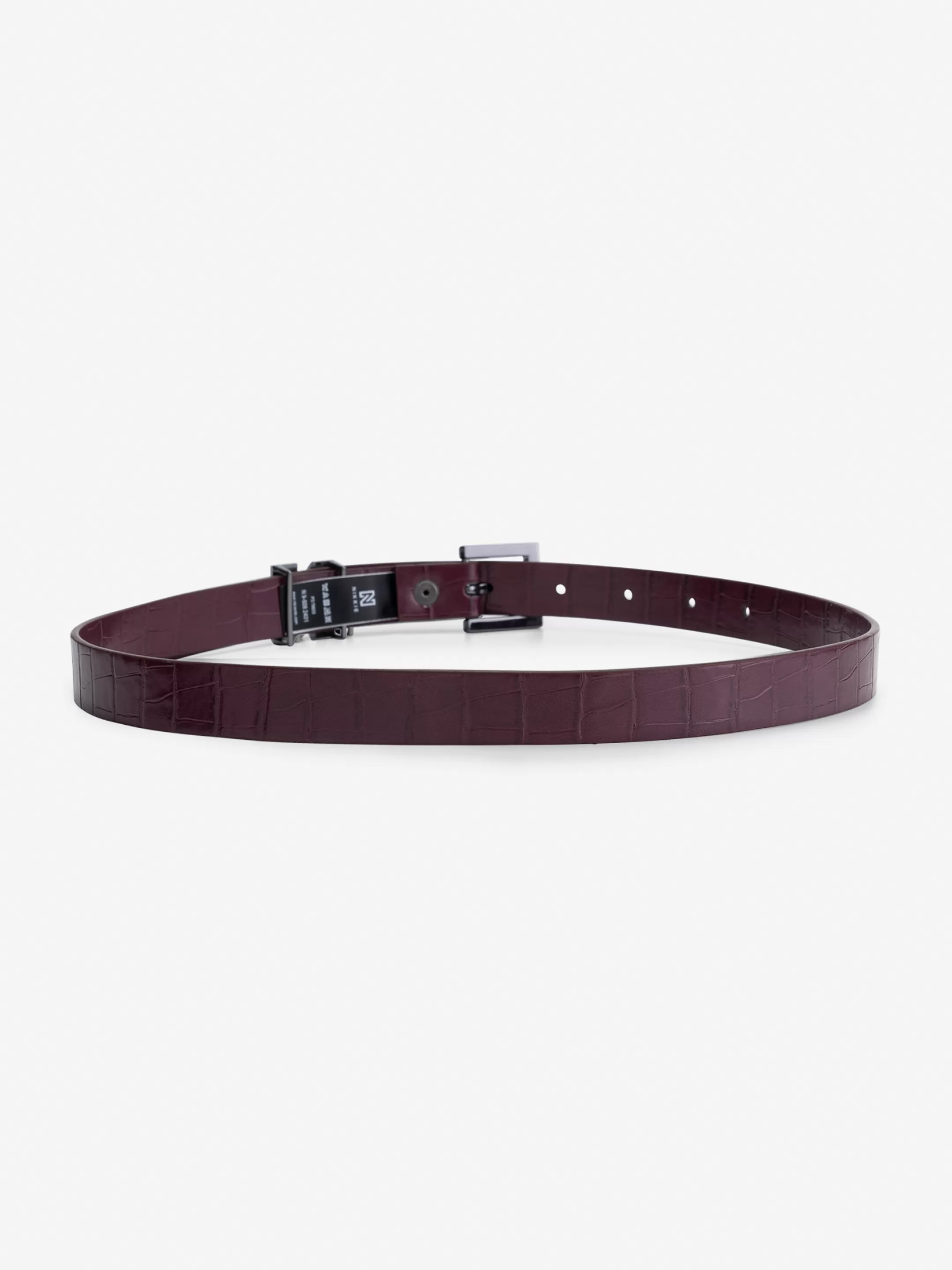 Outlet NIKKIE Croco Waist belt with N slide Deep Red/Gun Metal