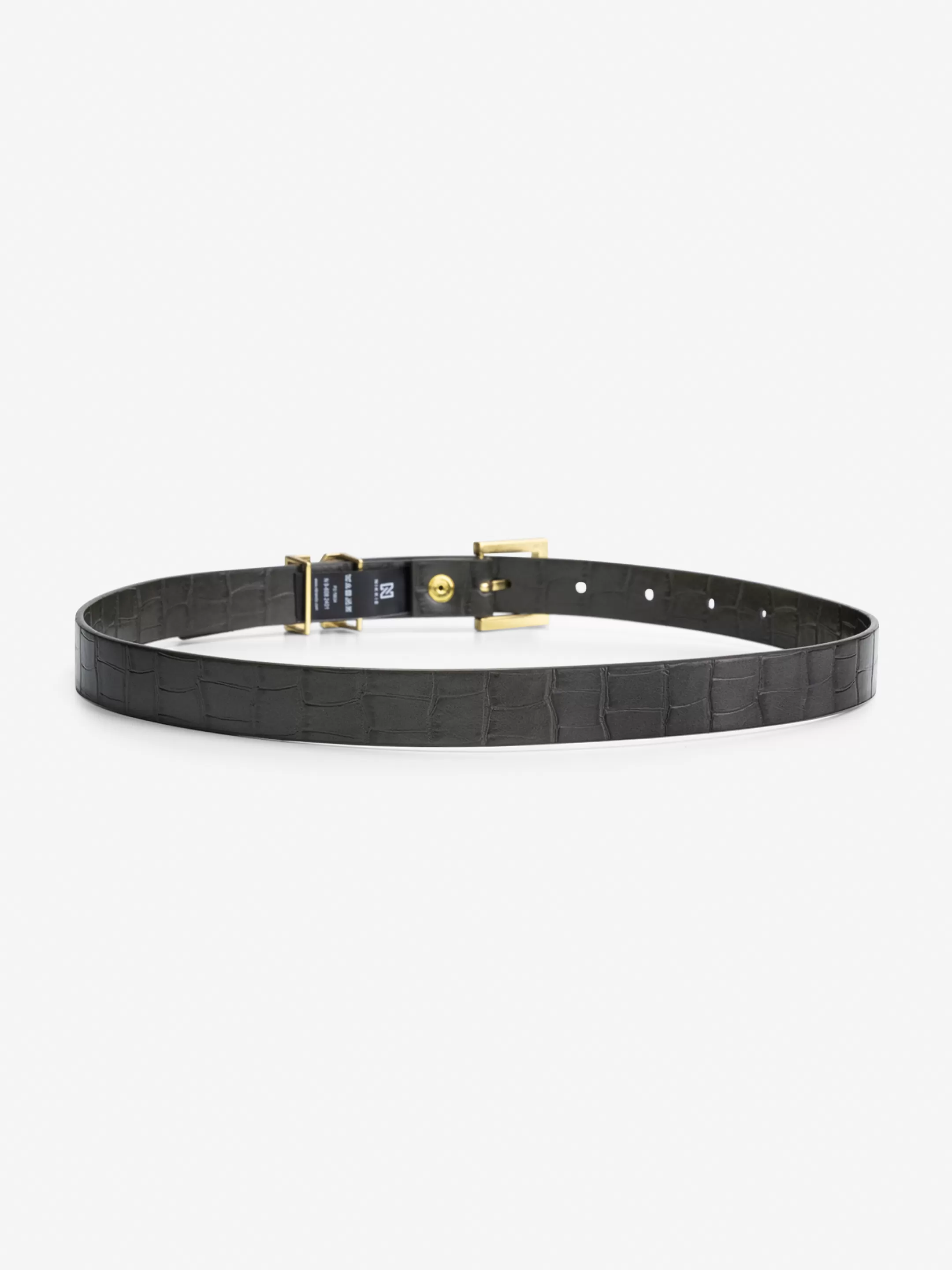 Shop NIKKIE Croco Waist belt with N slide Combat Green/Bronze Tin