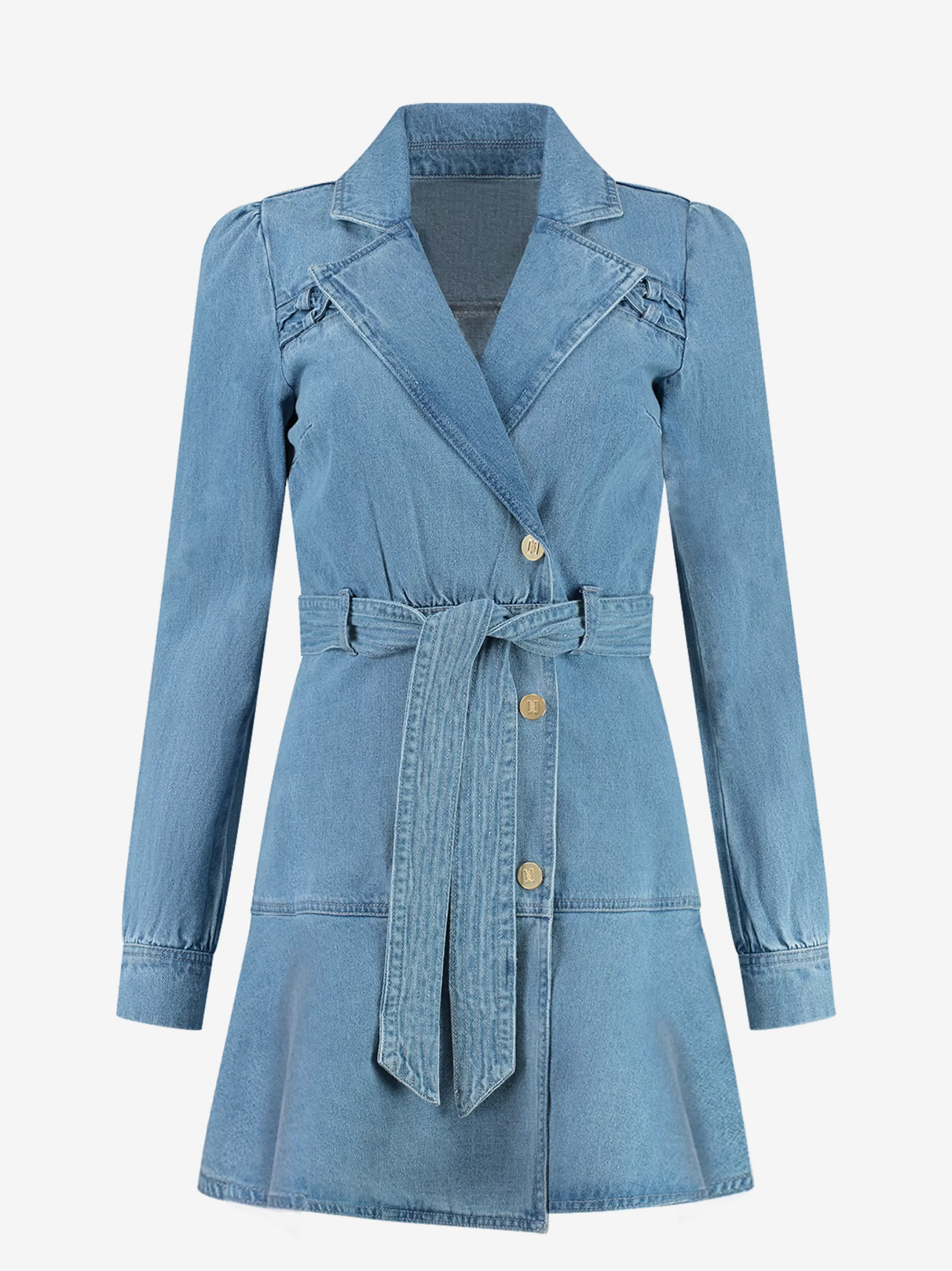 Store NIKKIE Denim wrap dress Blue denim