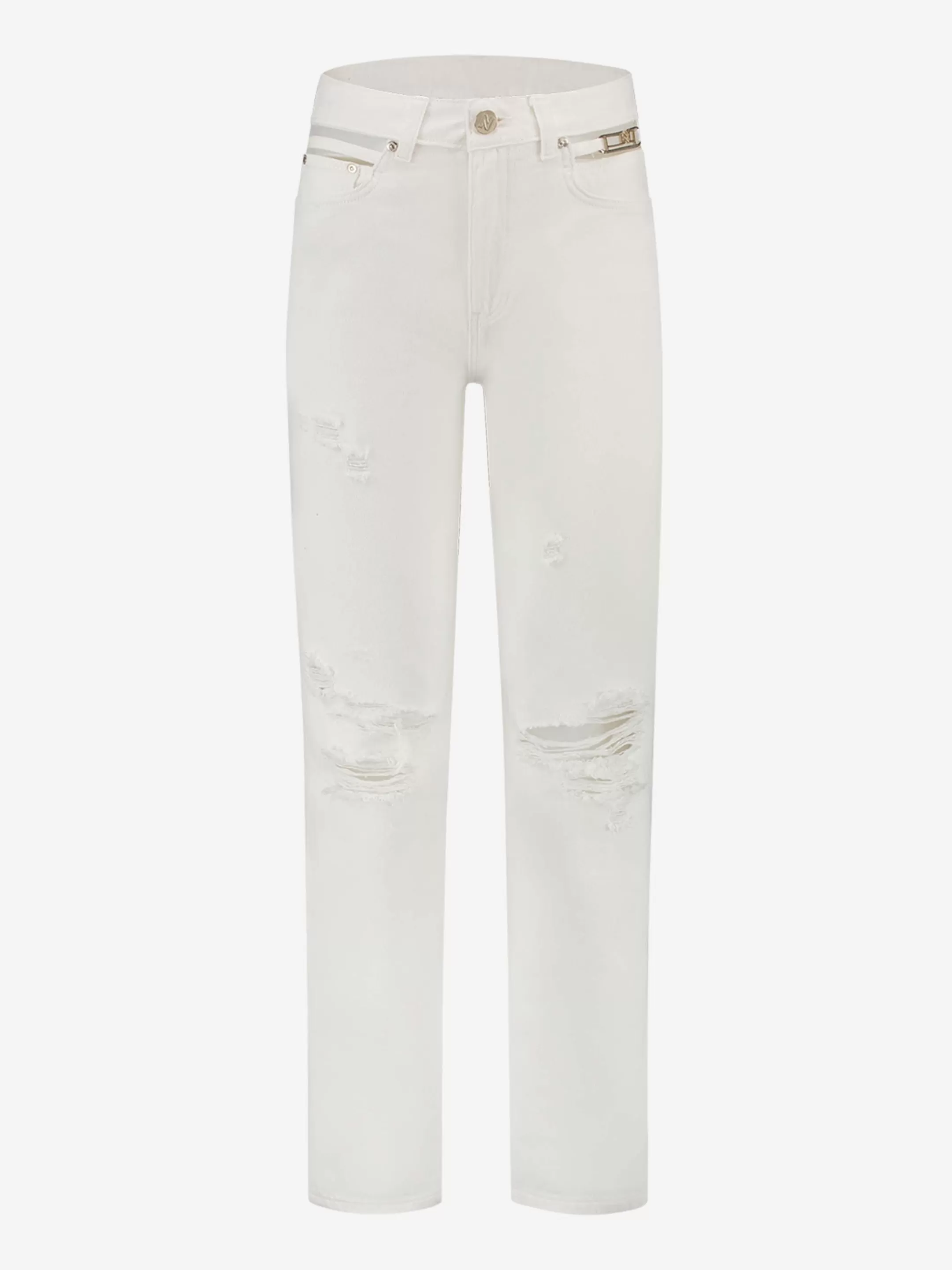 Best NIKKIE Destroyed High rise denim jeans Off White