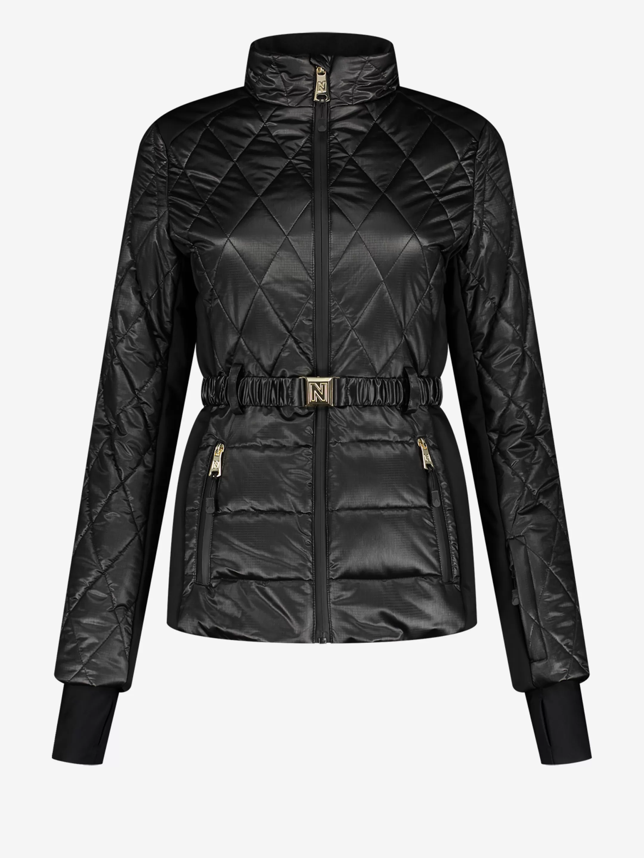 Flash Sale NIKKIE Diamond ski jacket with belt Black