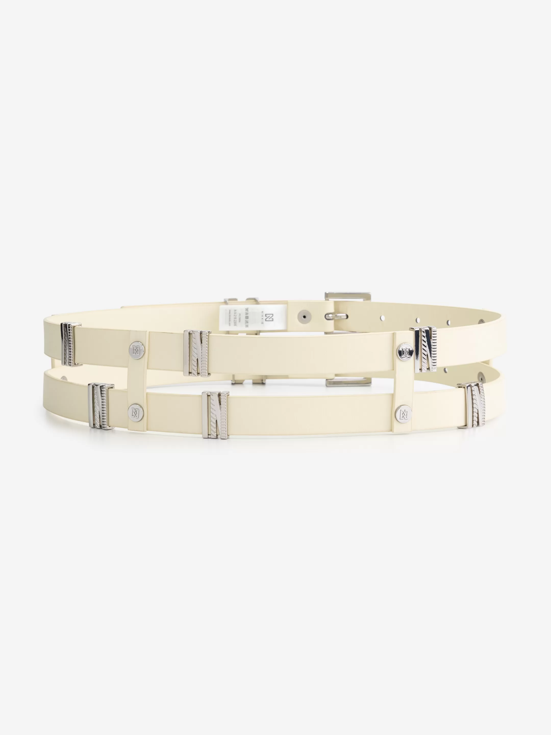 Fashion NIKKIE Double Waist belt Cream/Silver