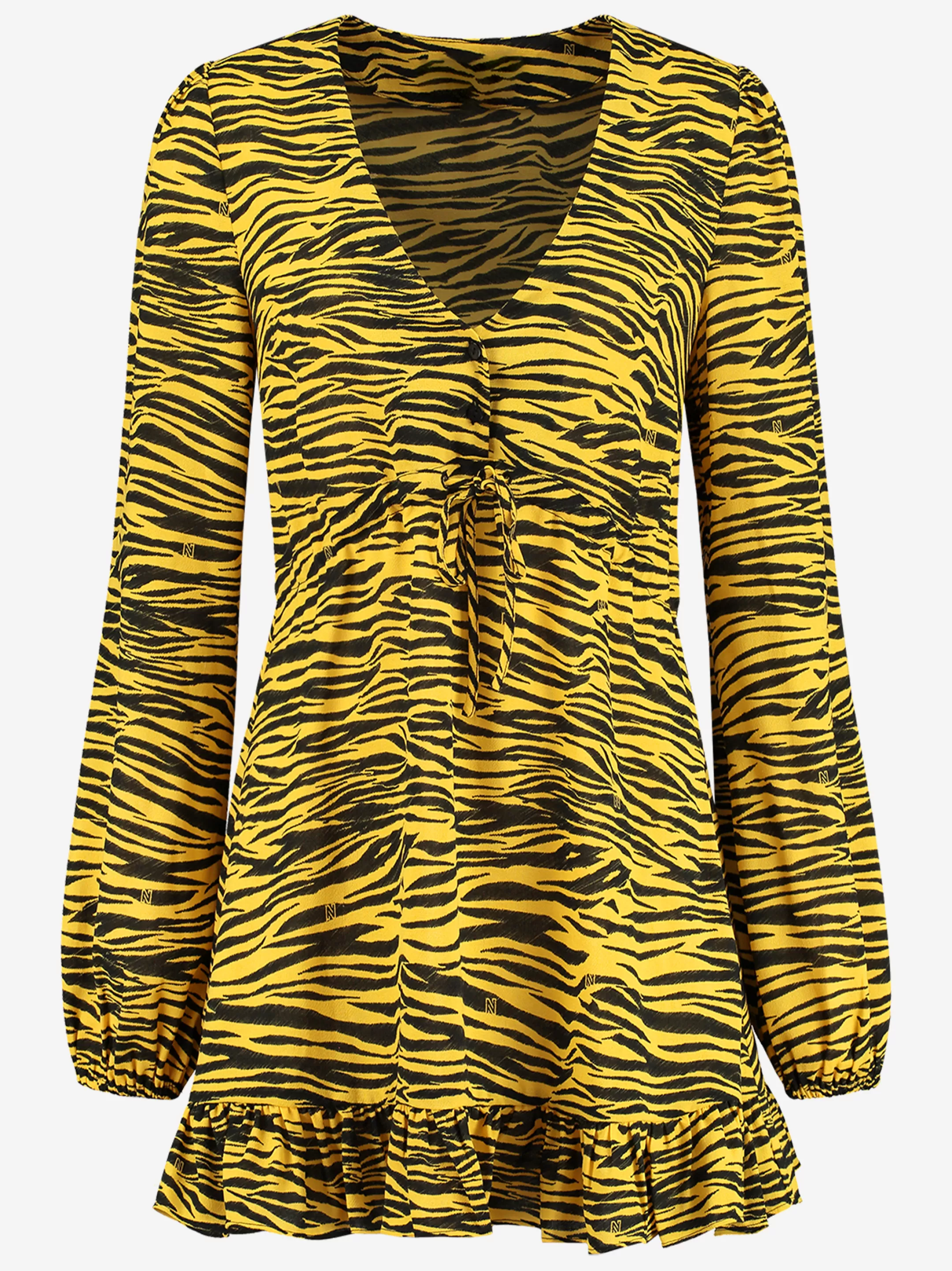 Shop NIKKIE DRESS WITH ALL-OVER TIGER PRINT Bamboo