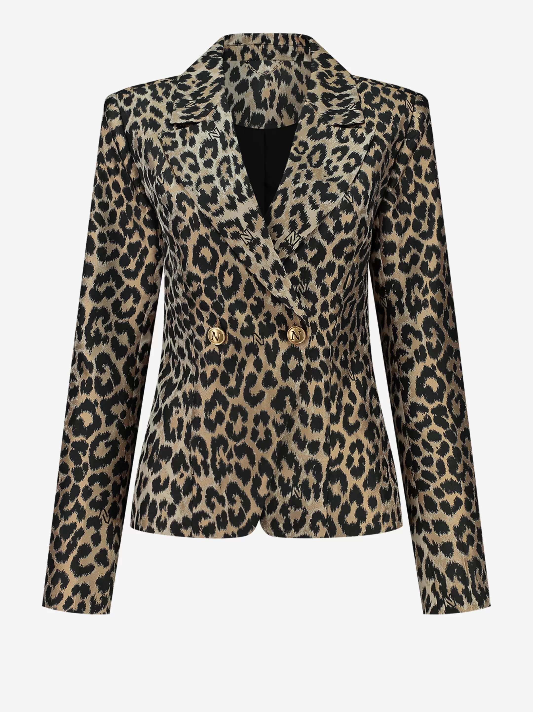 Outlet NIKKIE Fitted blazer with animal print Cashew