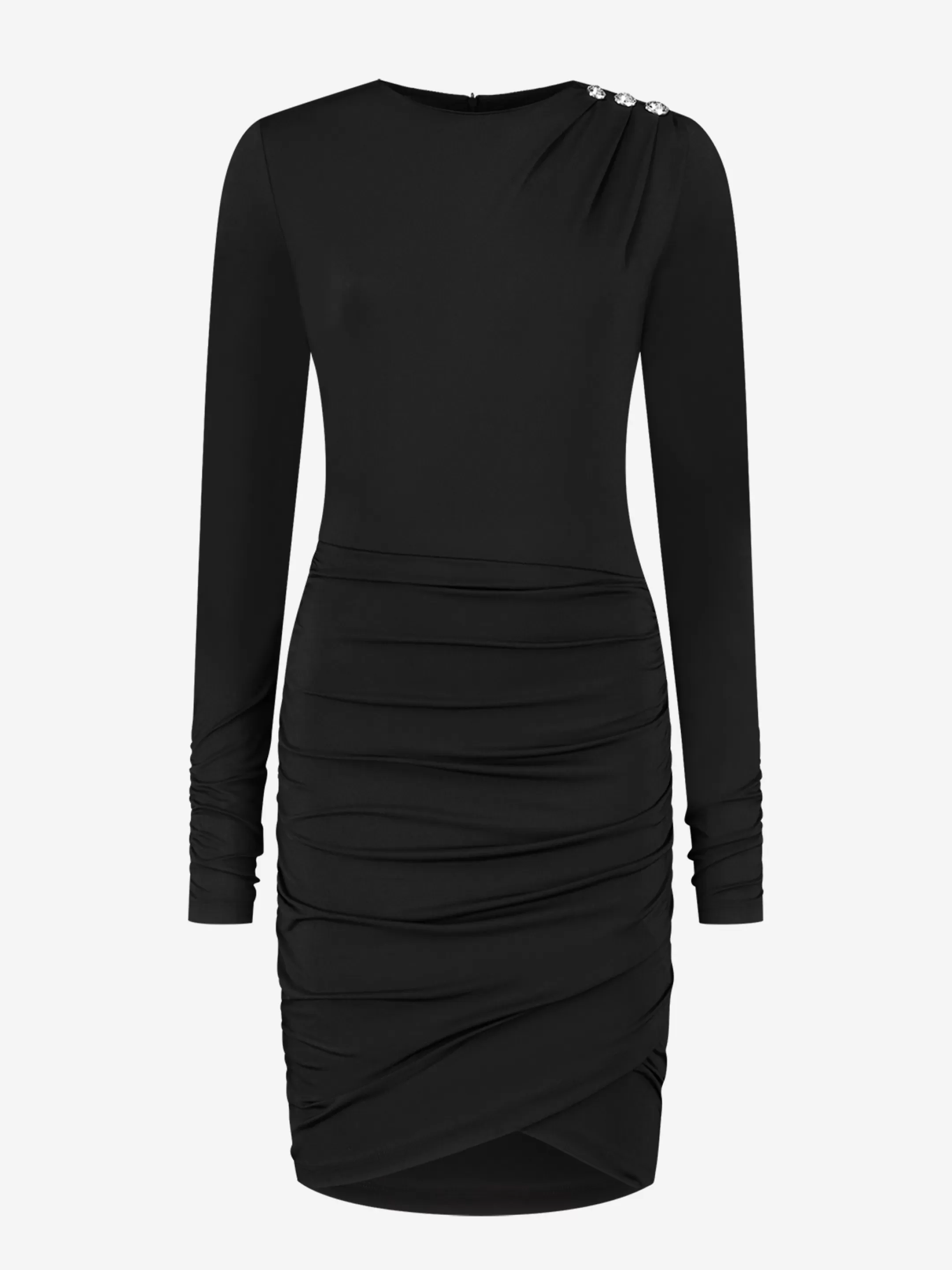 Discount NIKKIE Fitted dress with draped shoulder Black