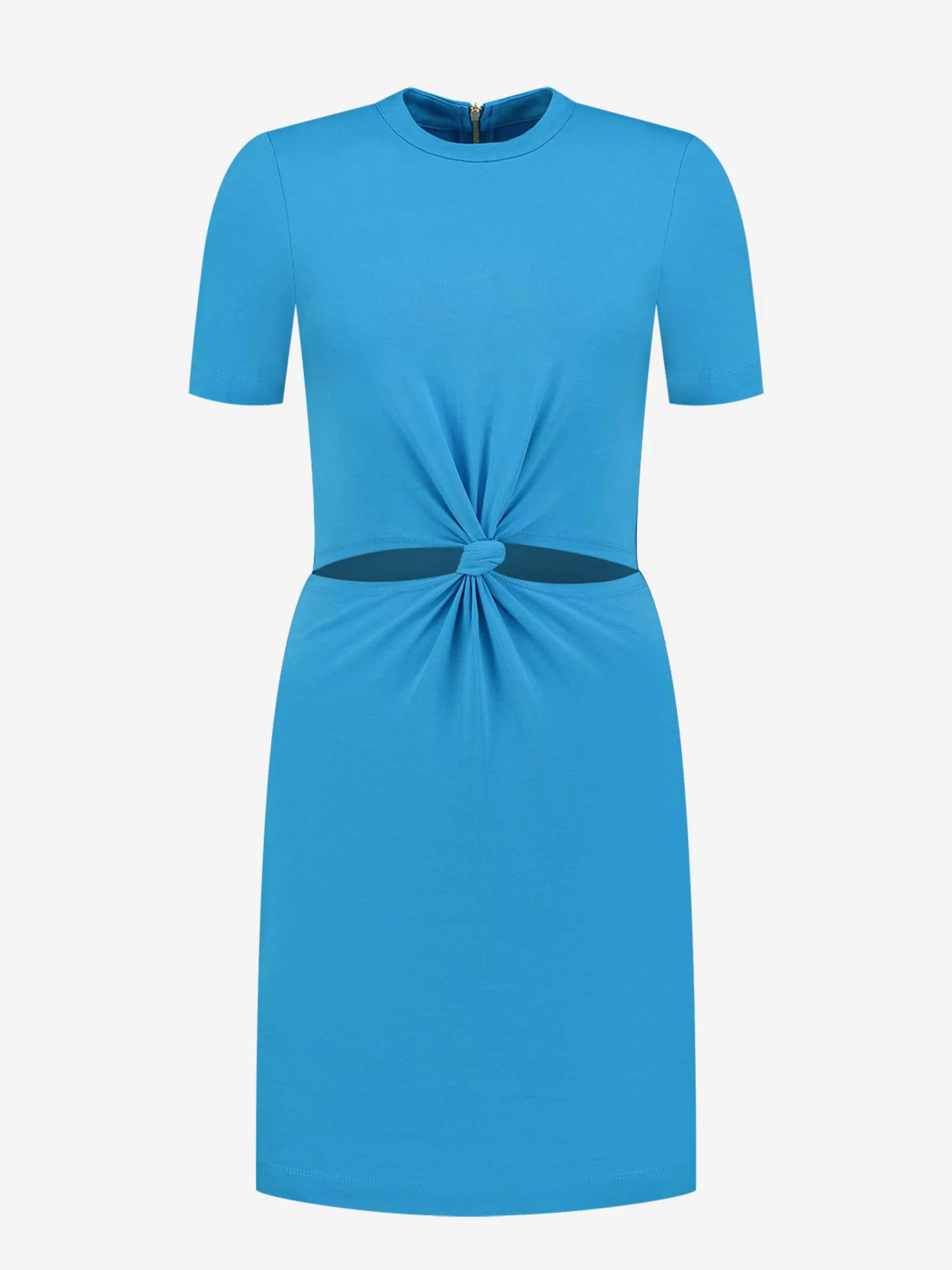 Shop NIKKIE Fitted dress with knot Dresden Blue