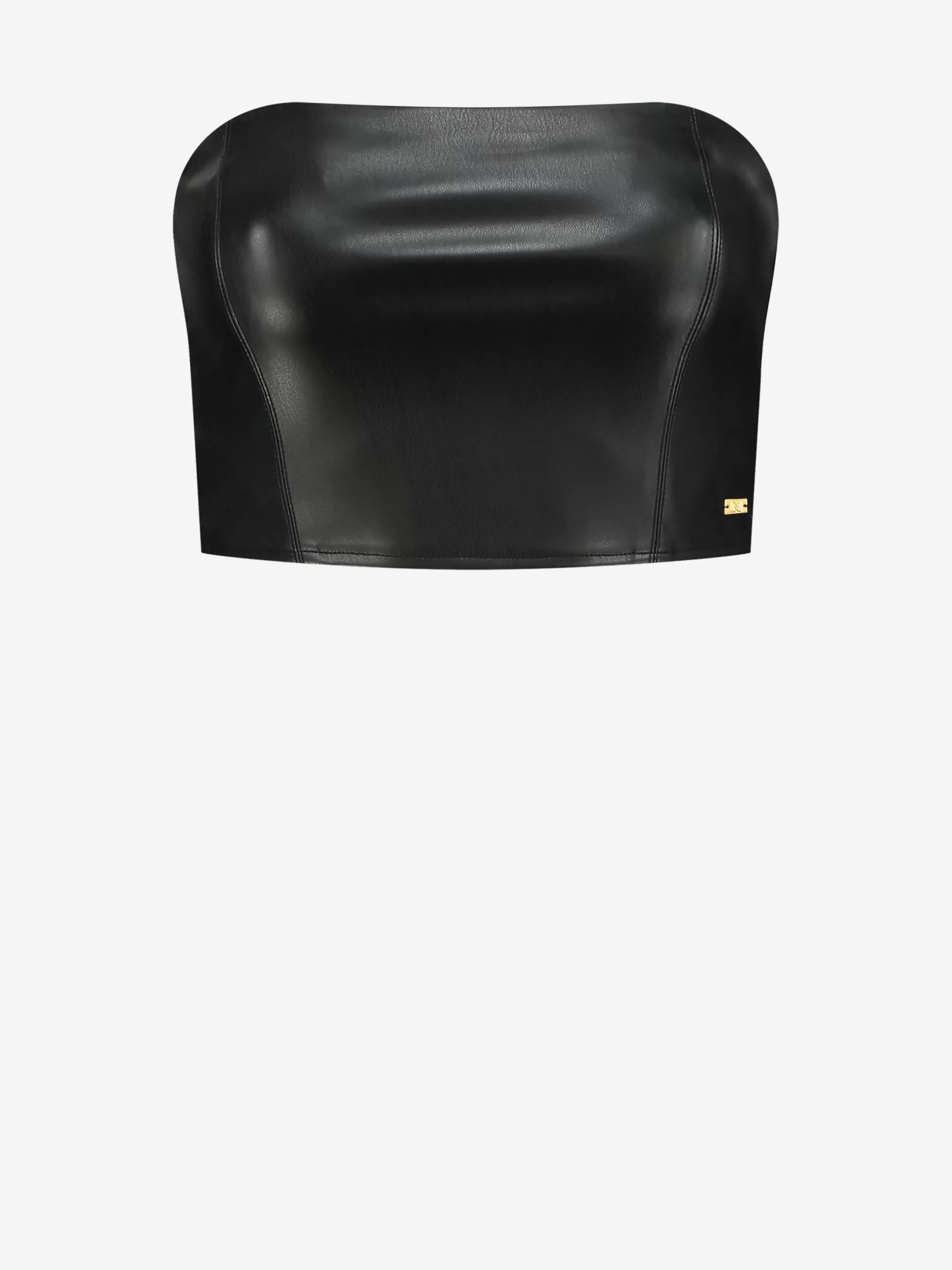 Store NIKKIE Fitted leather top Black