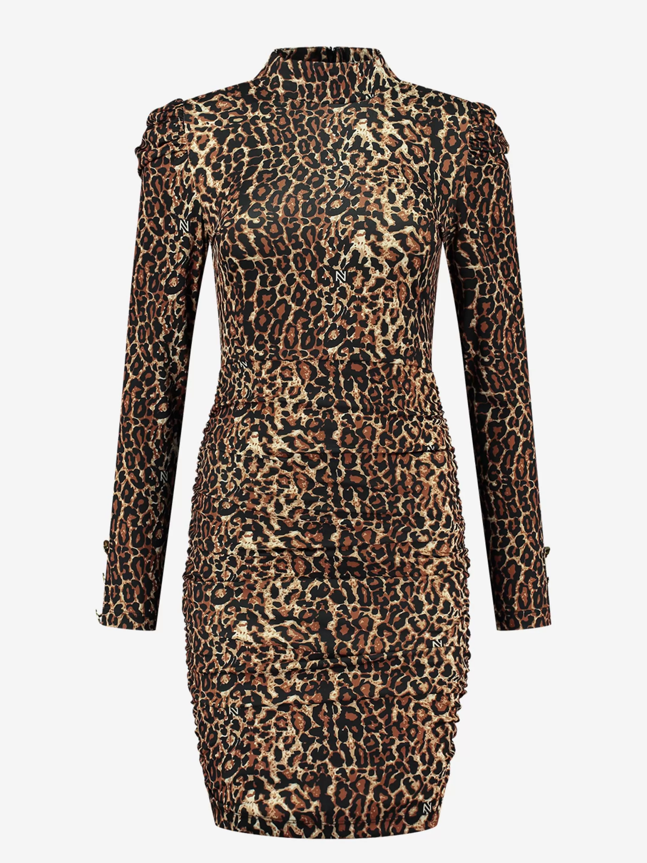 Cheap NIKKIE Fitted leopard print dress Black