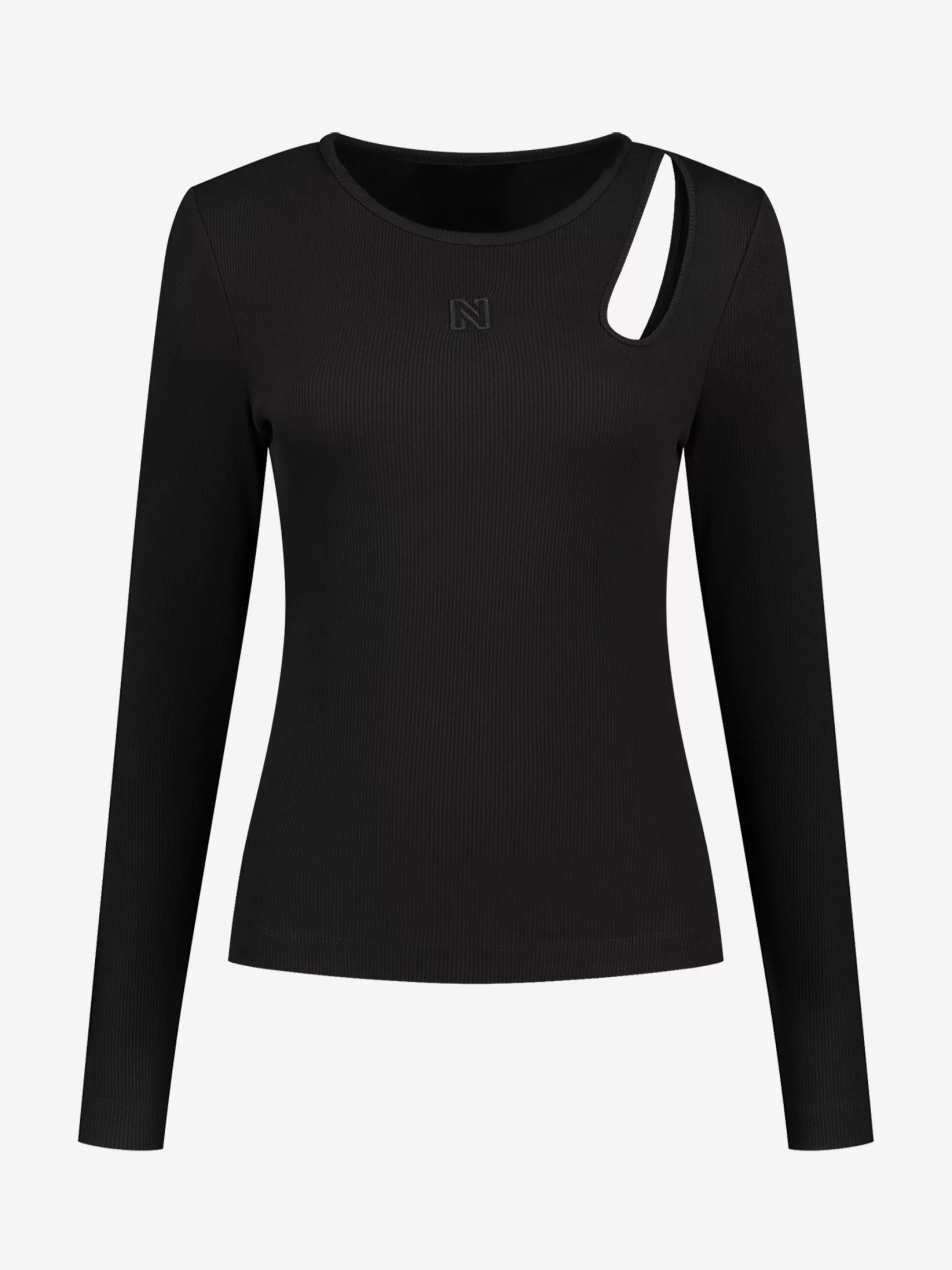 Best Sale NIKKIE Fitted longsleeve with cut-out Black