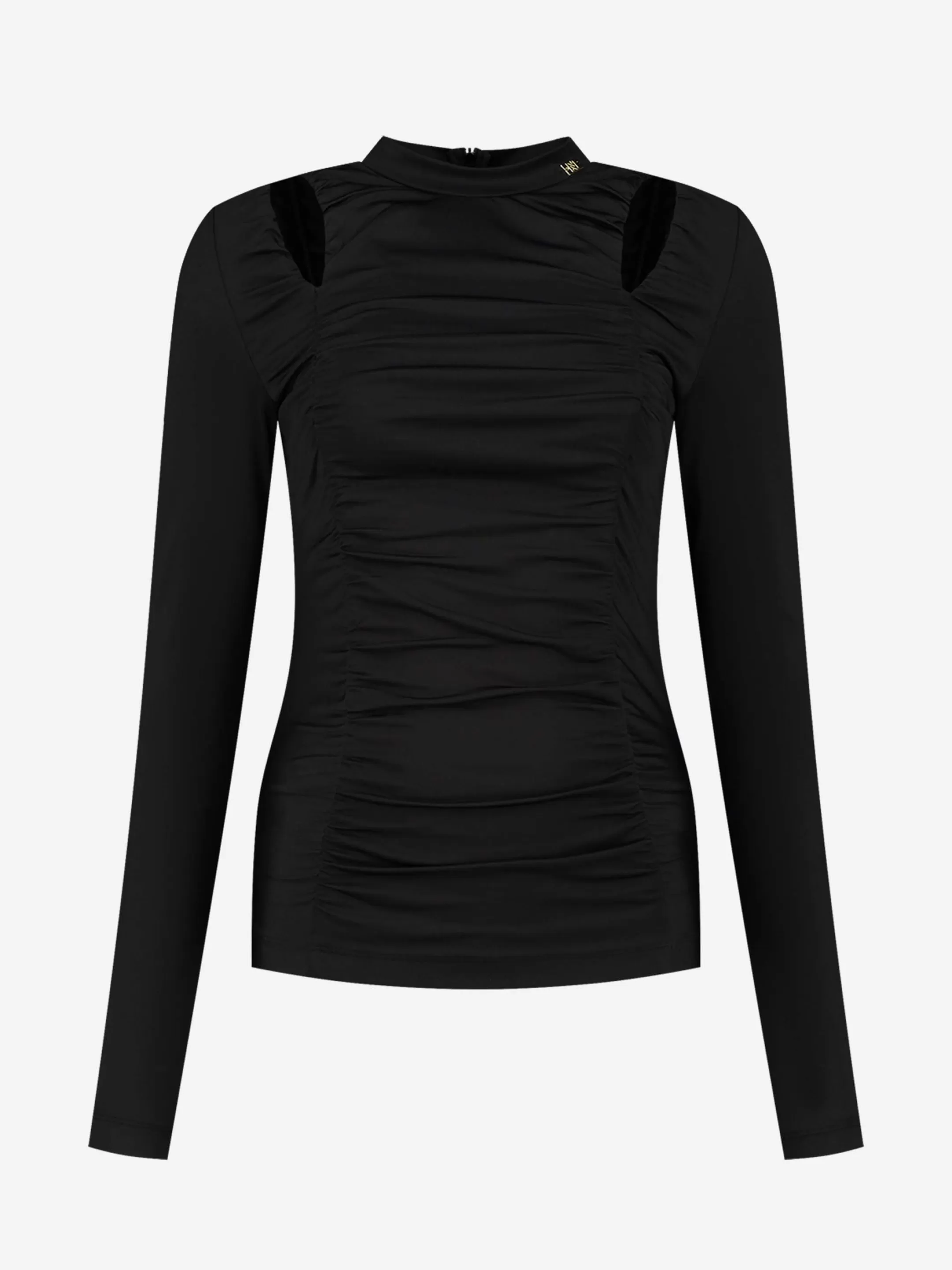 Cheap NIKKIE Fitted pleated top with v-neckline Black