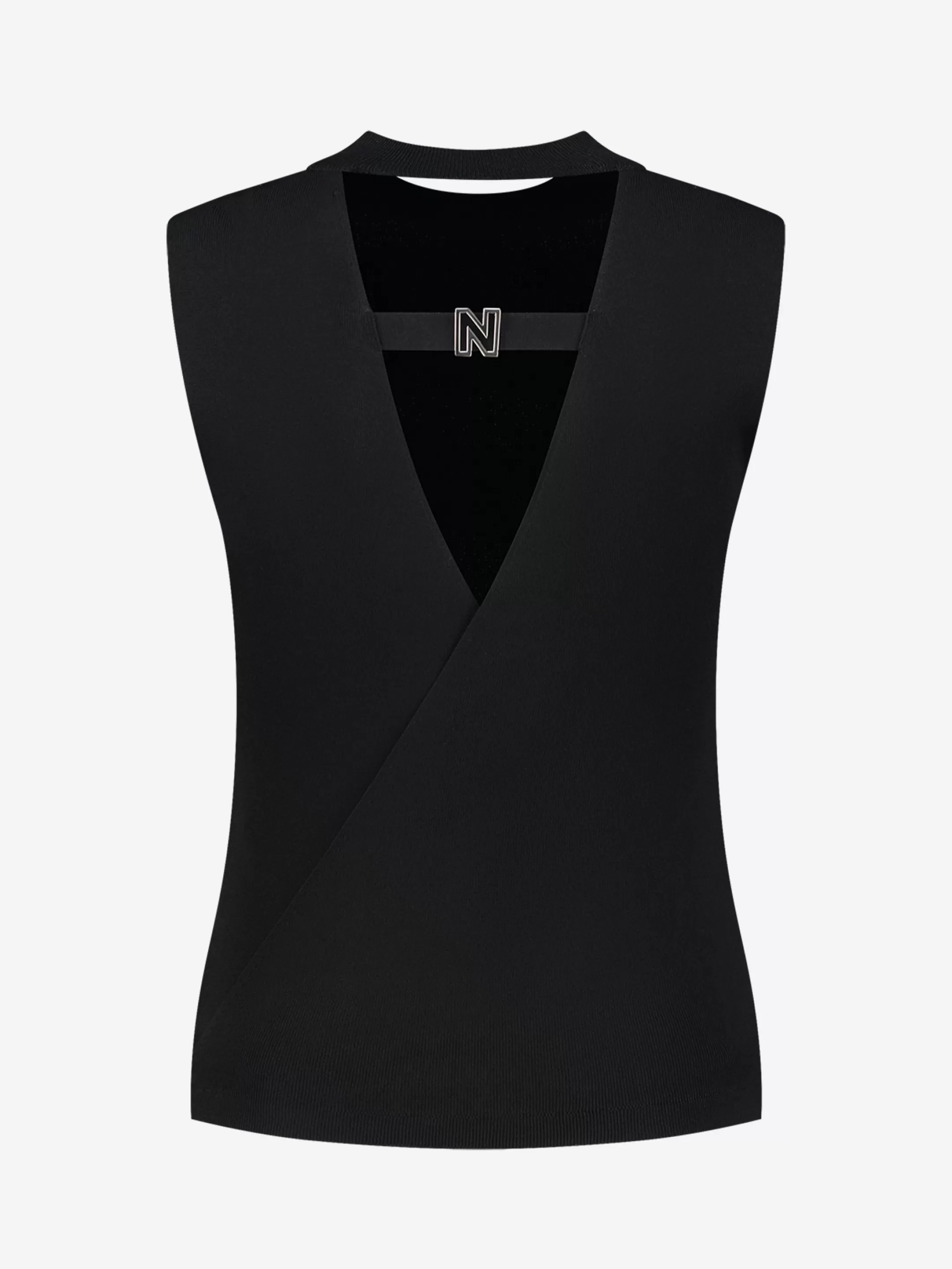 Best NIKKIE Fitted top with open back Black