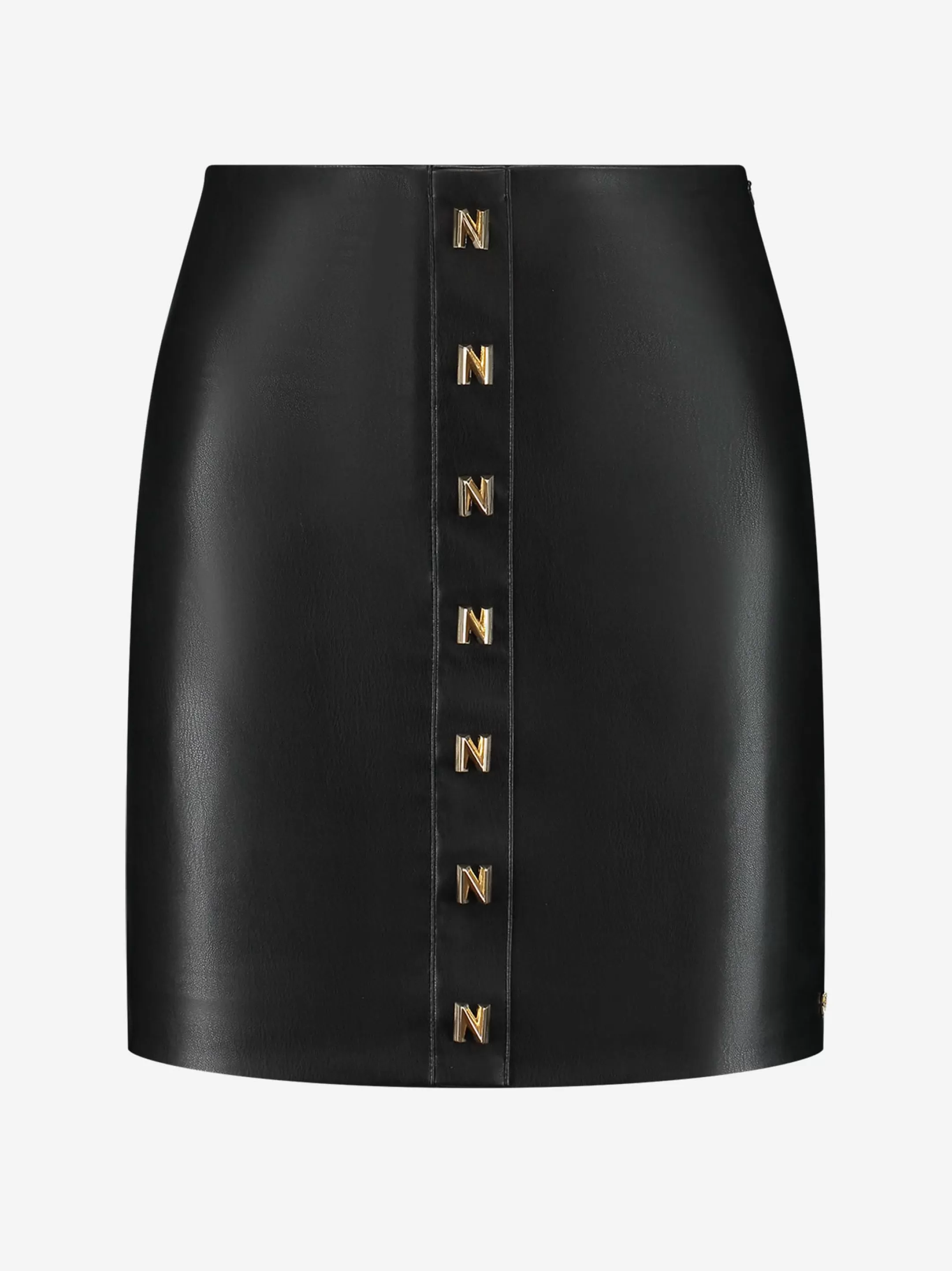 Outlet NIKKIE Fitted Vegan leather skirt Black