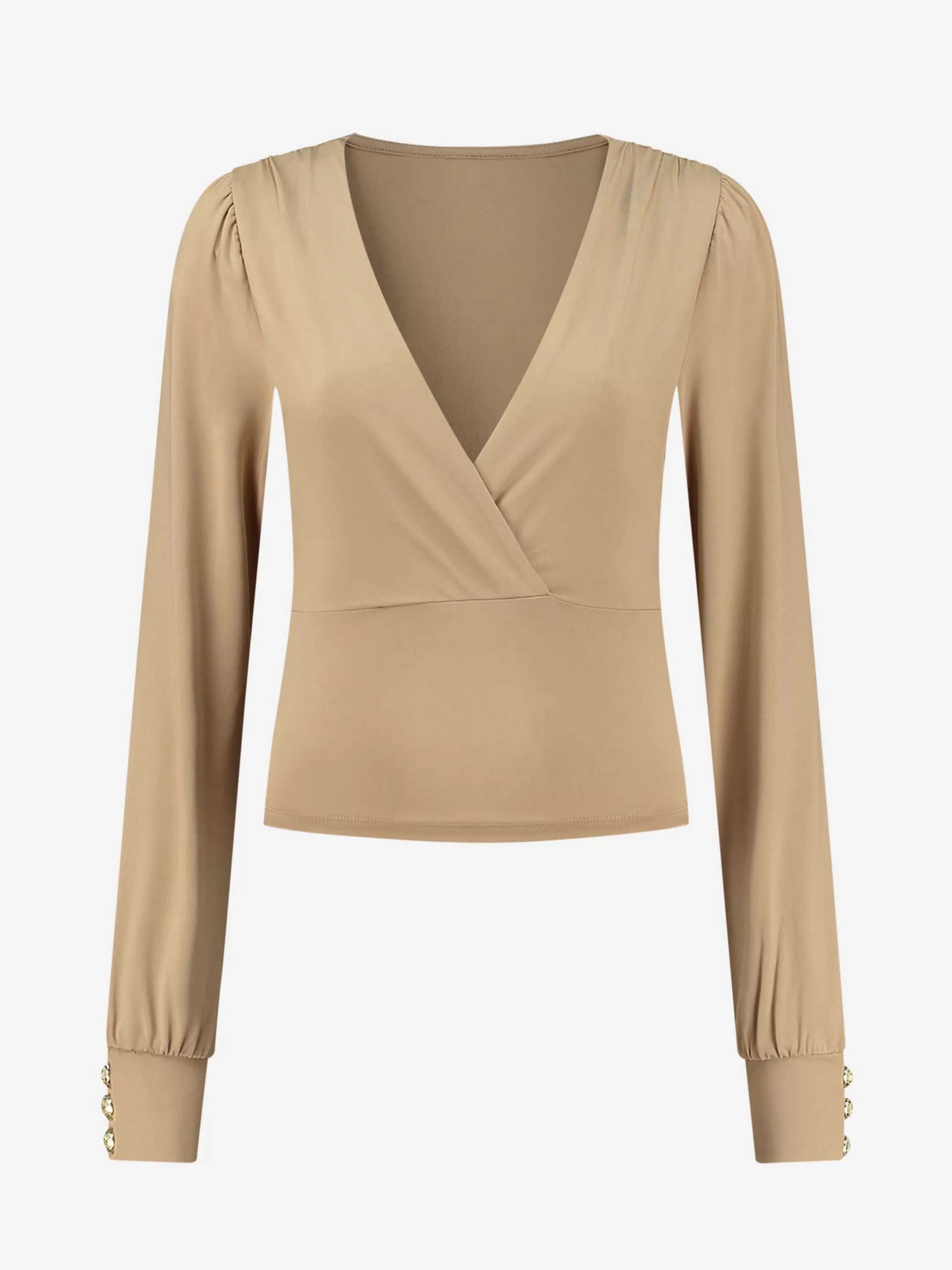 Best Sale NIKKIE Fitted wrap top Latte