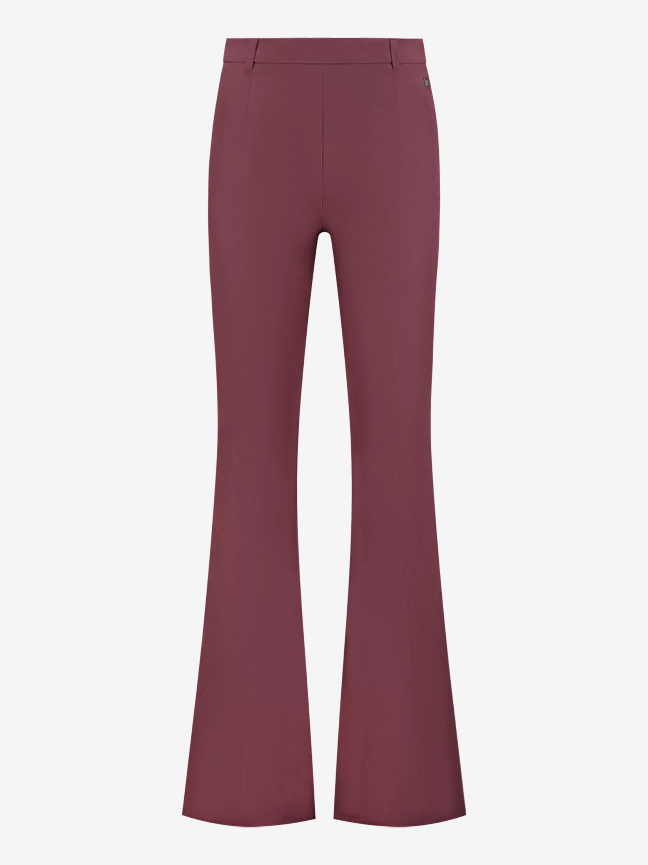 Store NIKKIE Flare pants with high rise Deep Red