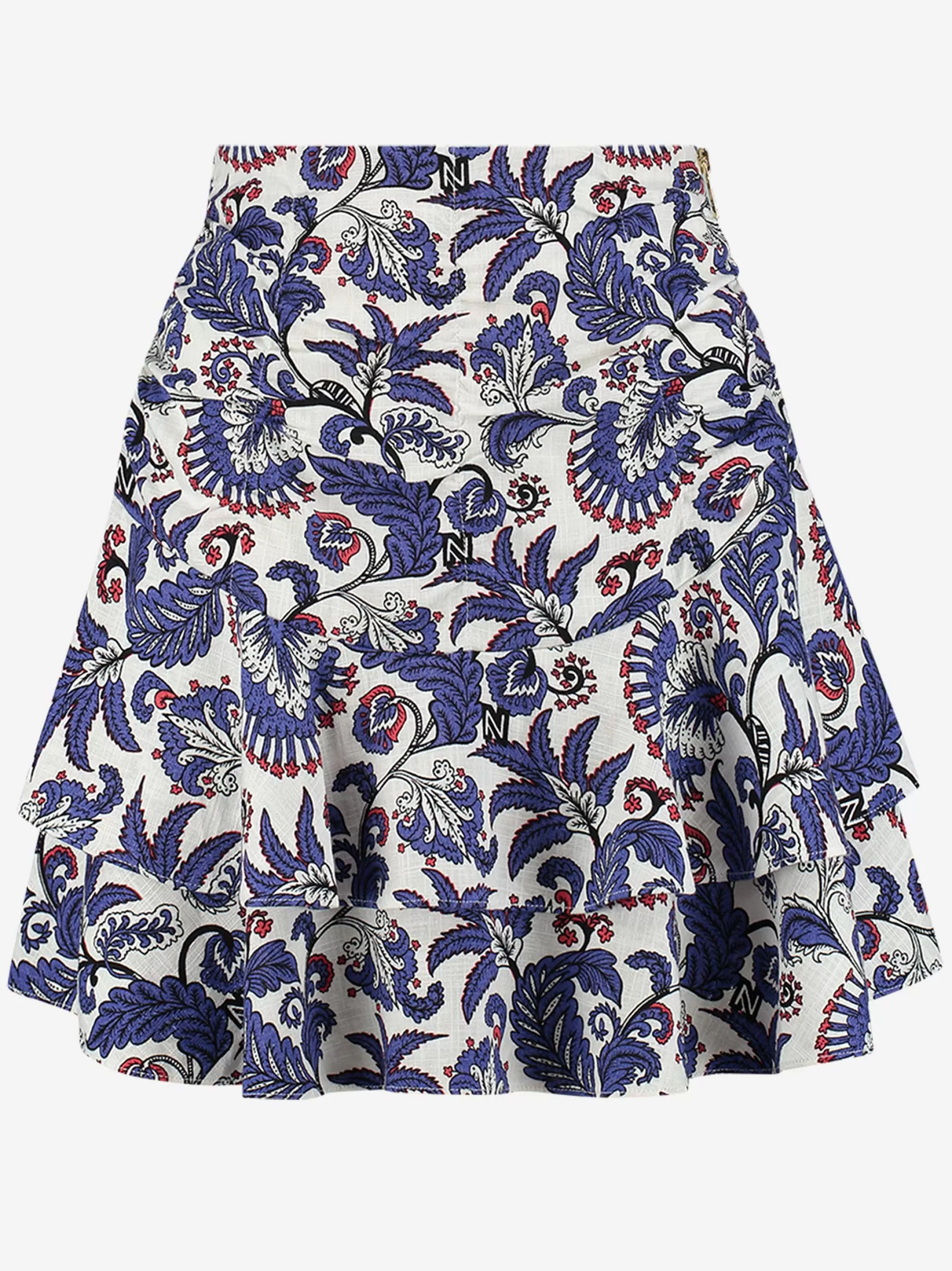 Outlet NIKKIE Flower print A-line skirt Royal Blue/Star White