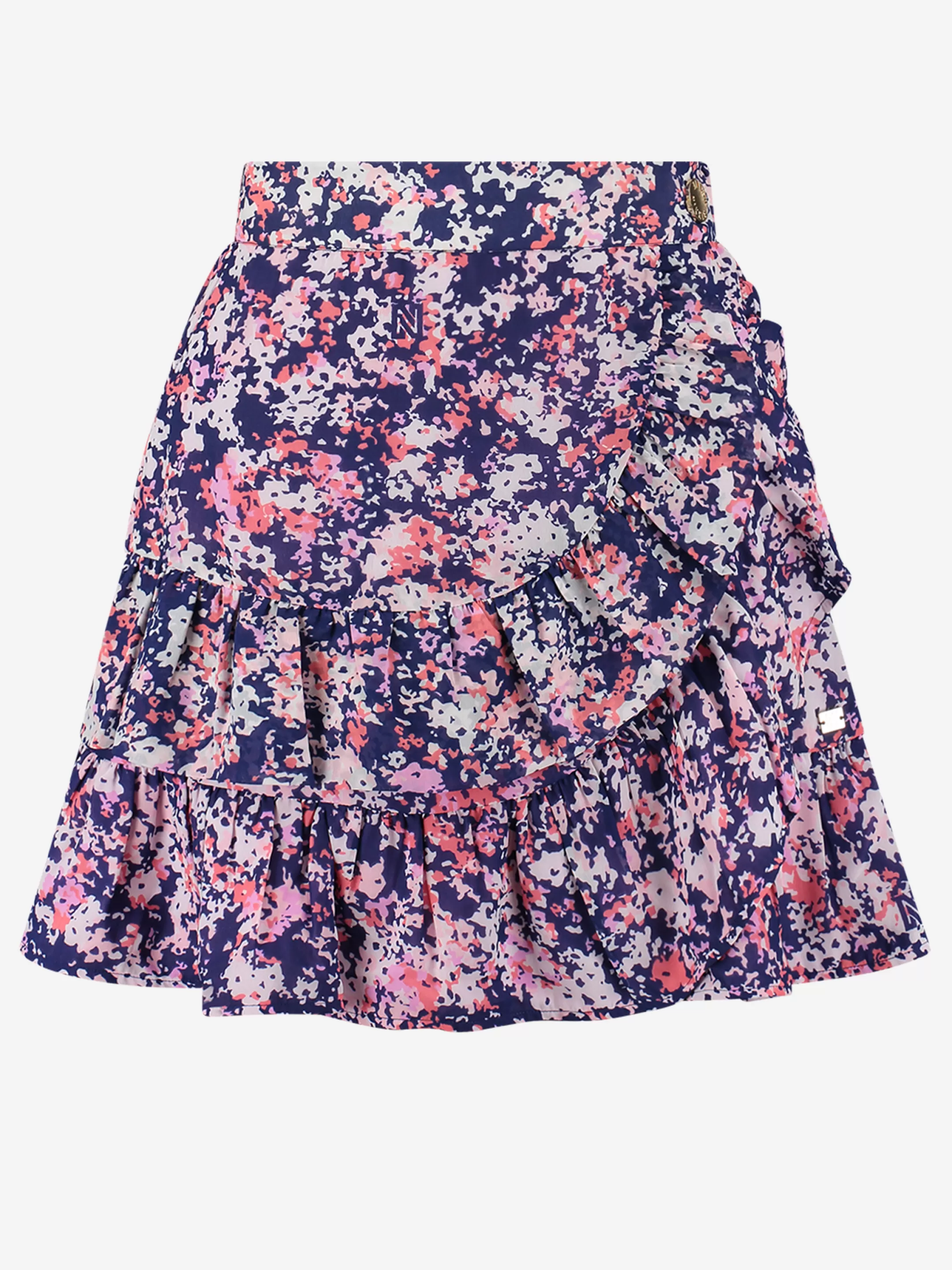 Cheap NIKKIE Flower print A-line skirt Navy/Candy Pink