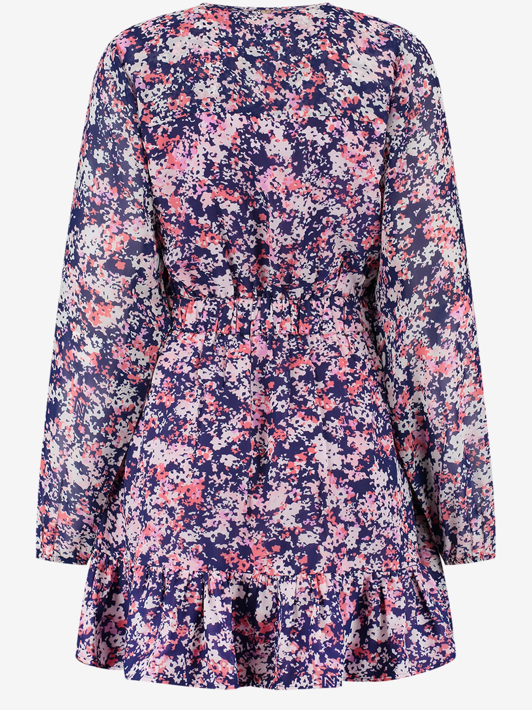 Cheap NIKKIE Flower print dress with ruffles Navy/Candy Pink