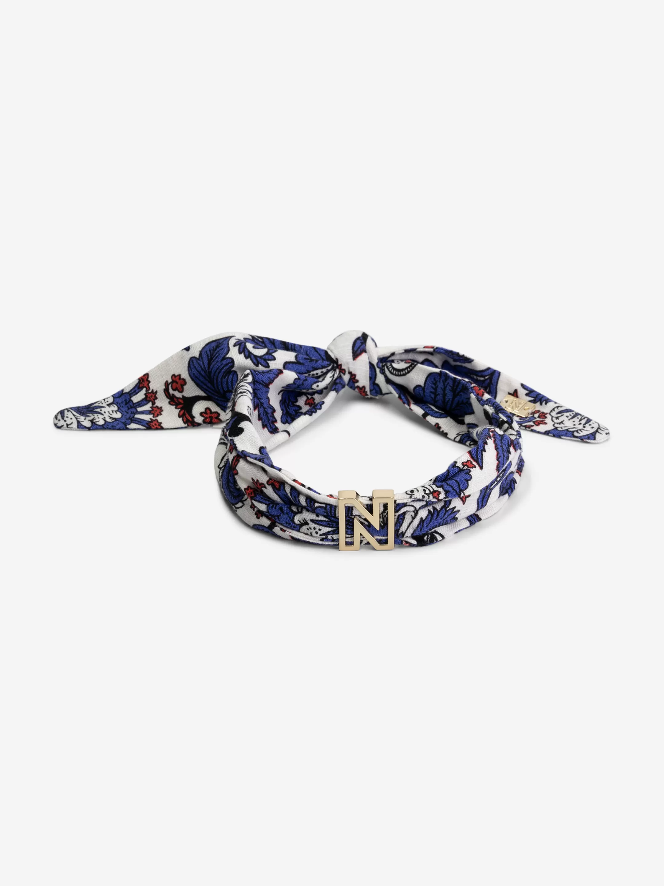 Sale NIKKIE Flower print ketting with N logo Royal Blue/Star White