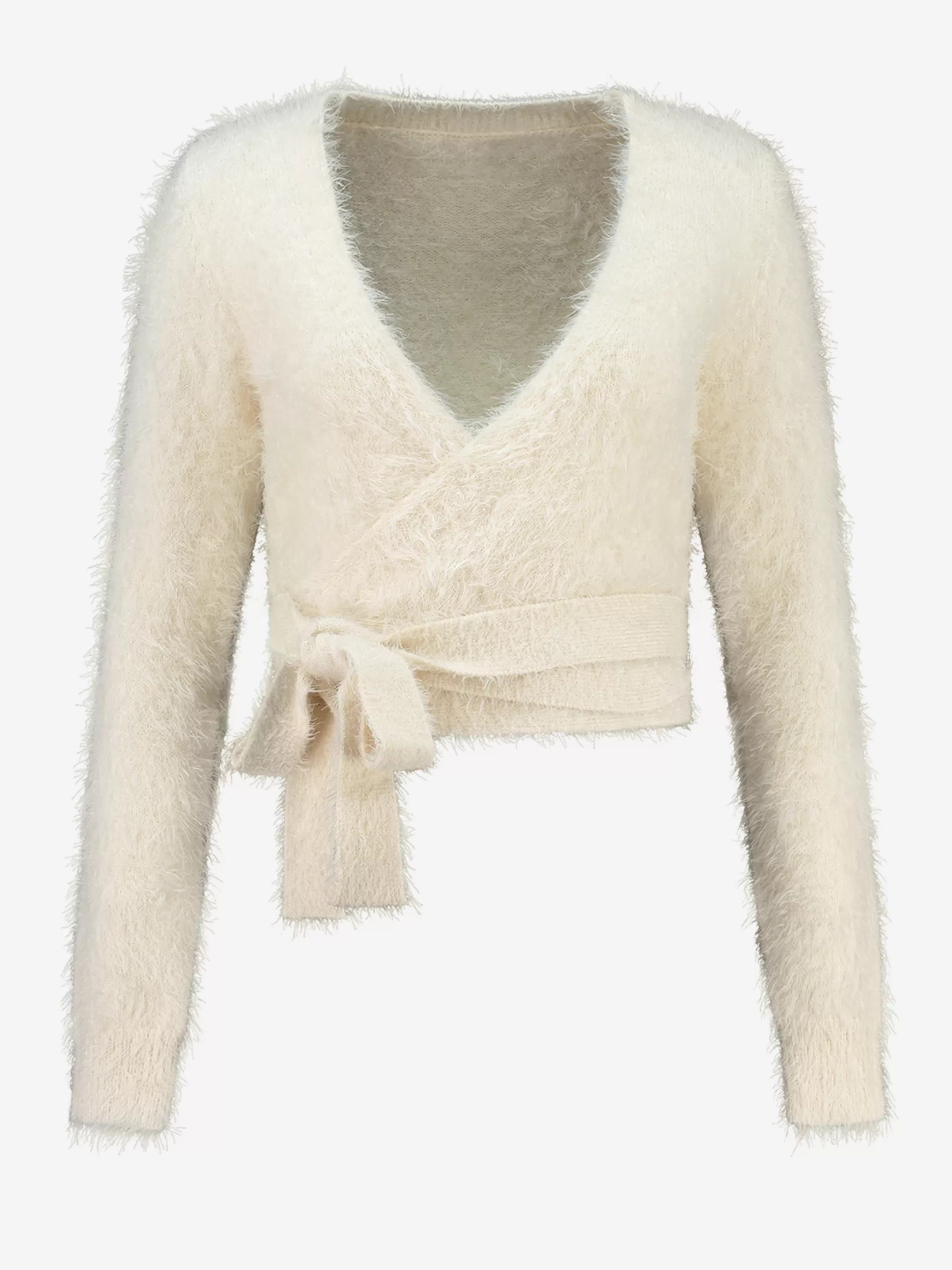 Clearance NIKKIE Furry wrap cardigan Pearl