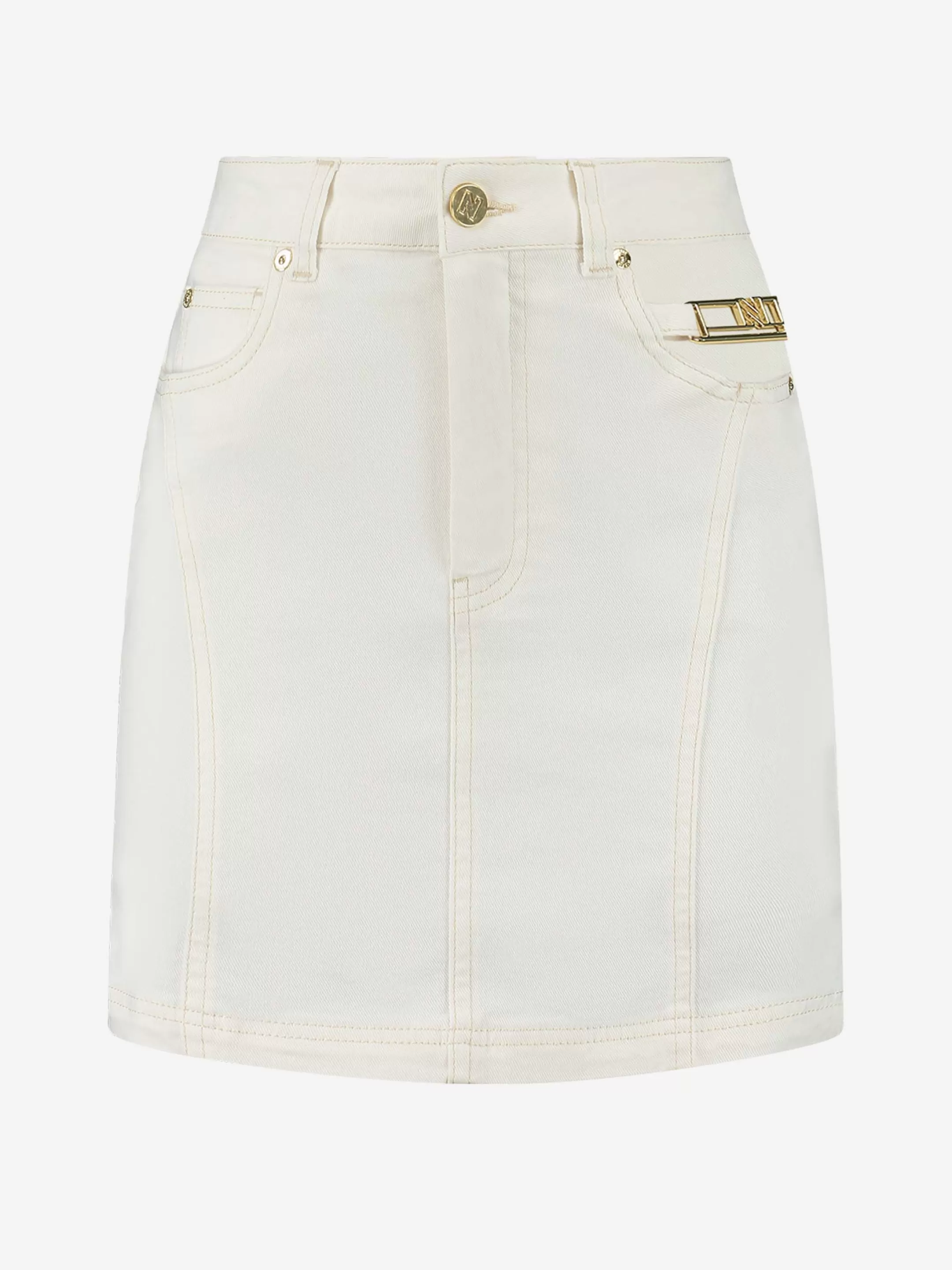 Store NIKKIE High rise denim skirt Off White