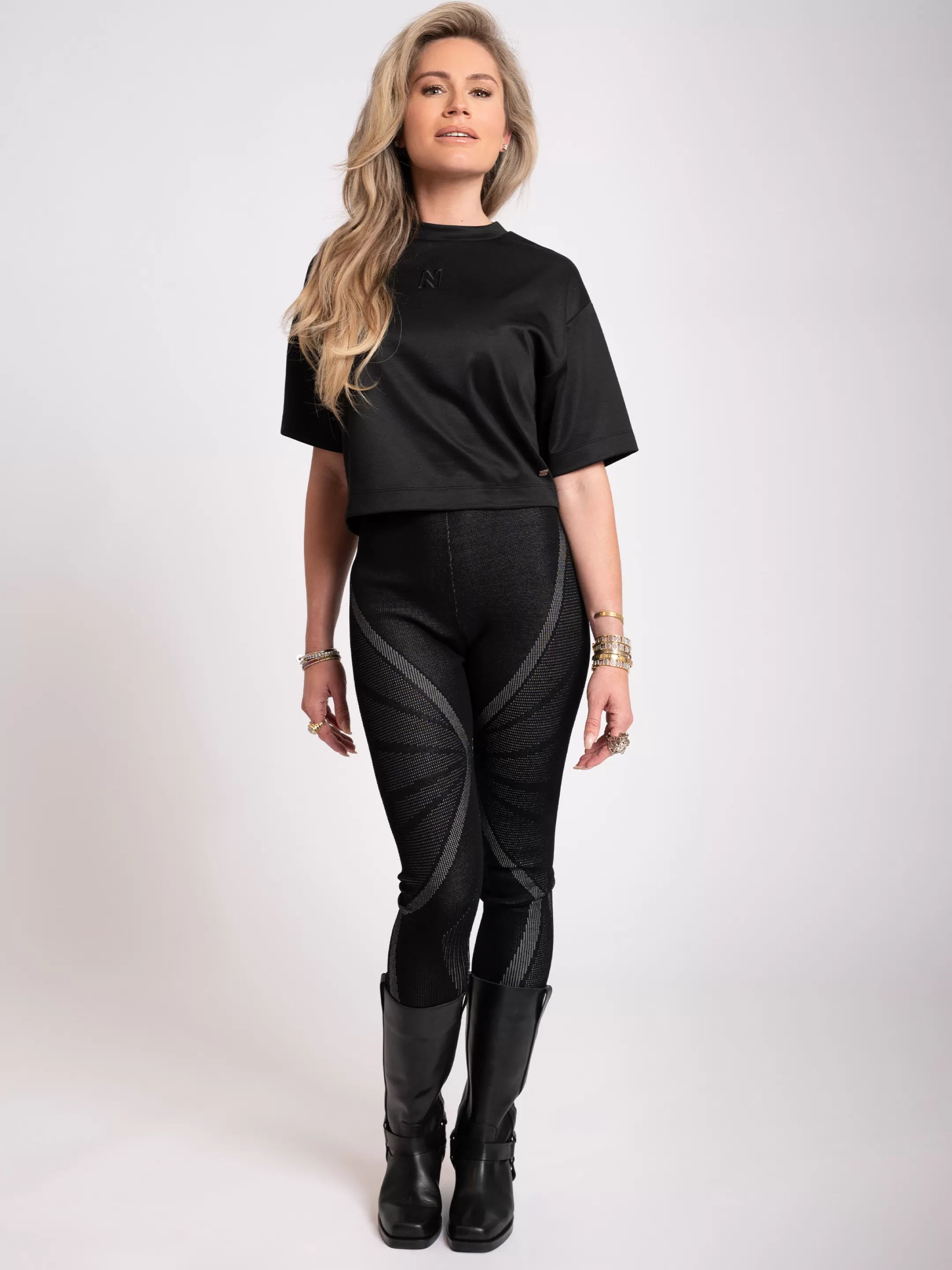 Best Sale NIKKIE High rise legging with lines Black