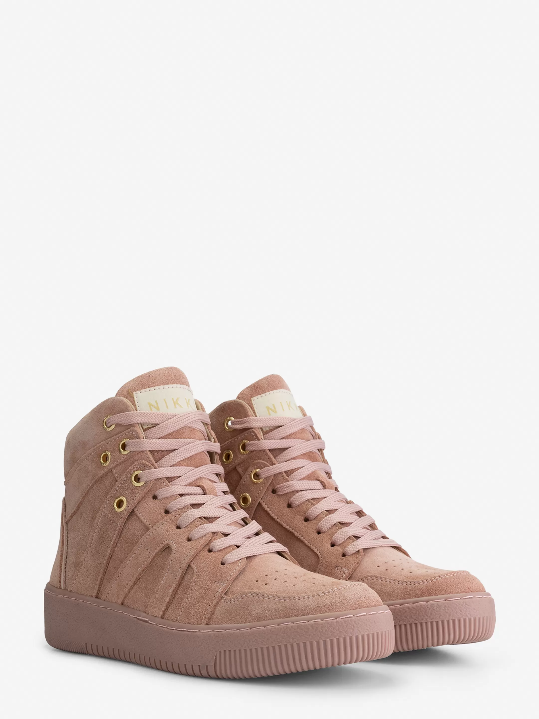 Sale NIKKIE High suede-look sneakers Desert Sand