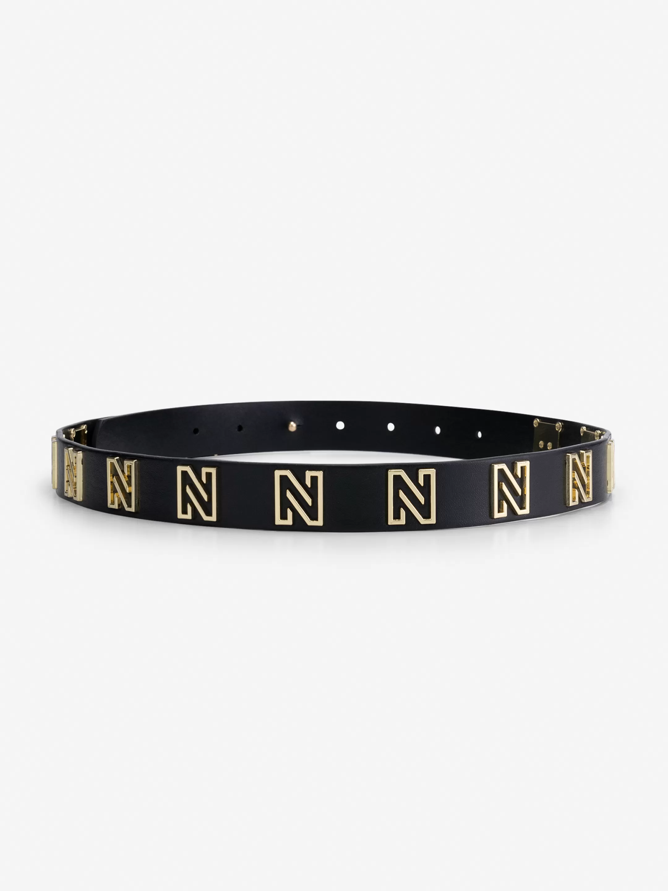 Cheap NIKKIE Hip Belt with N Logo Studs Black/Bronze Tin