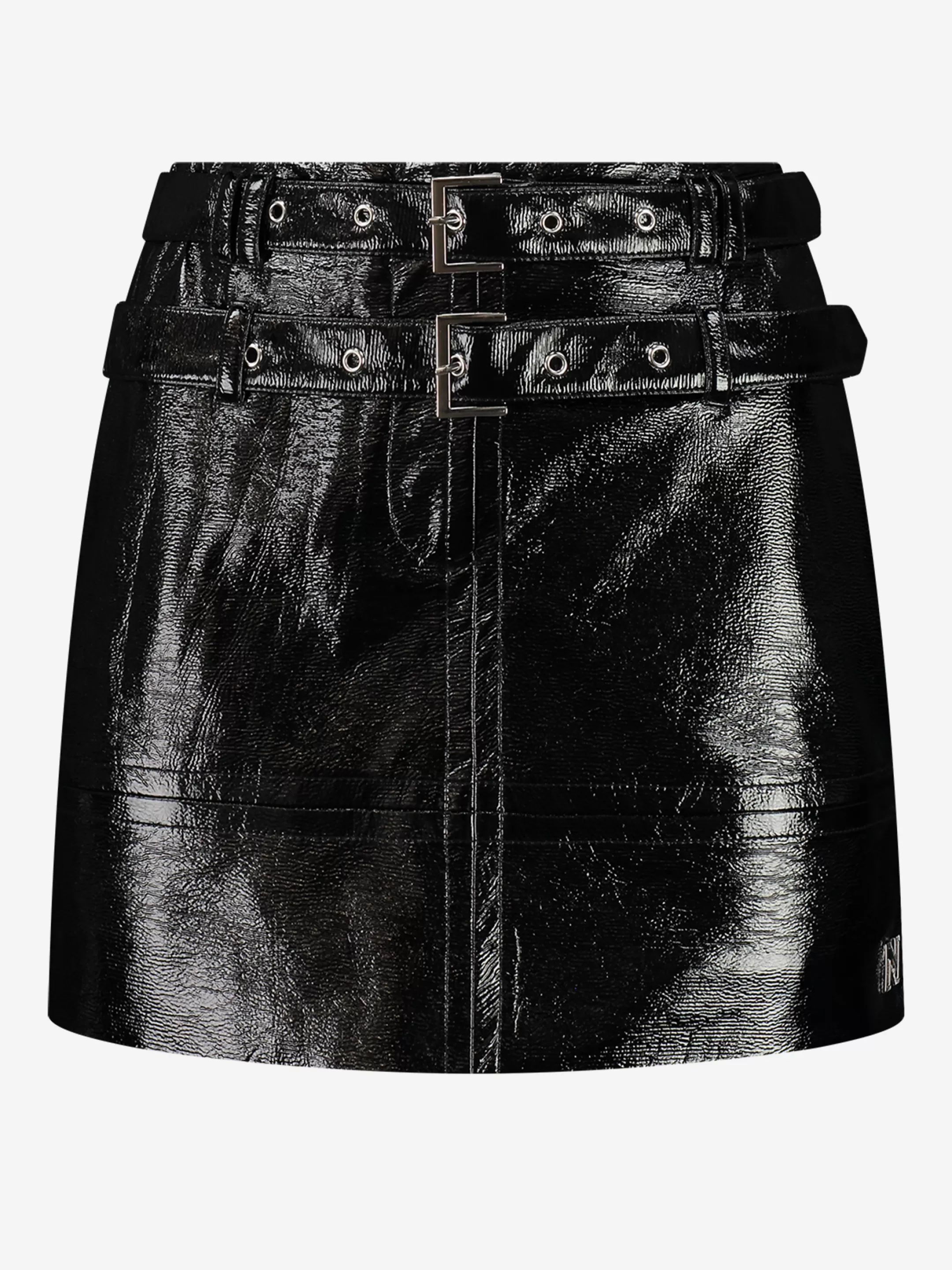 Cheap NIKKIE Lacquer skirt with low rise Black