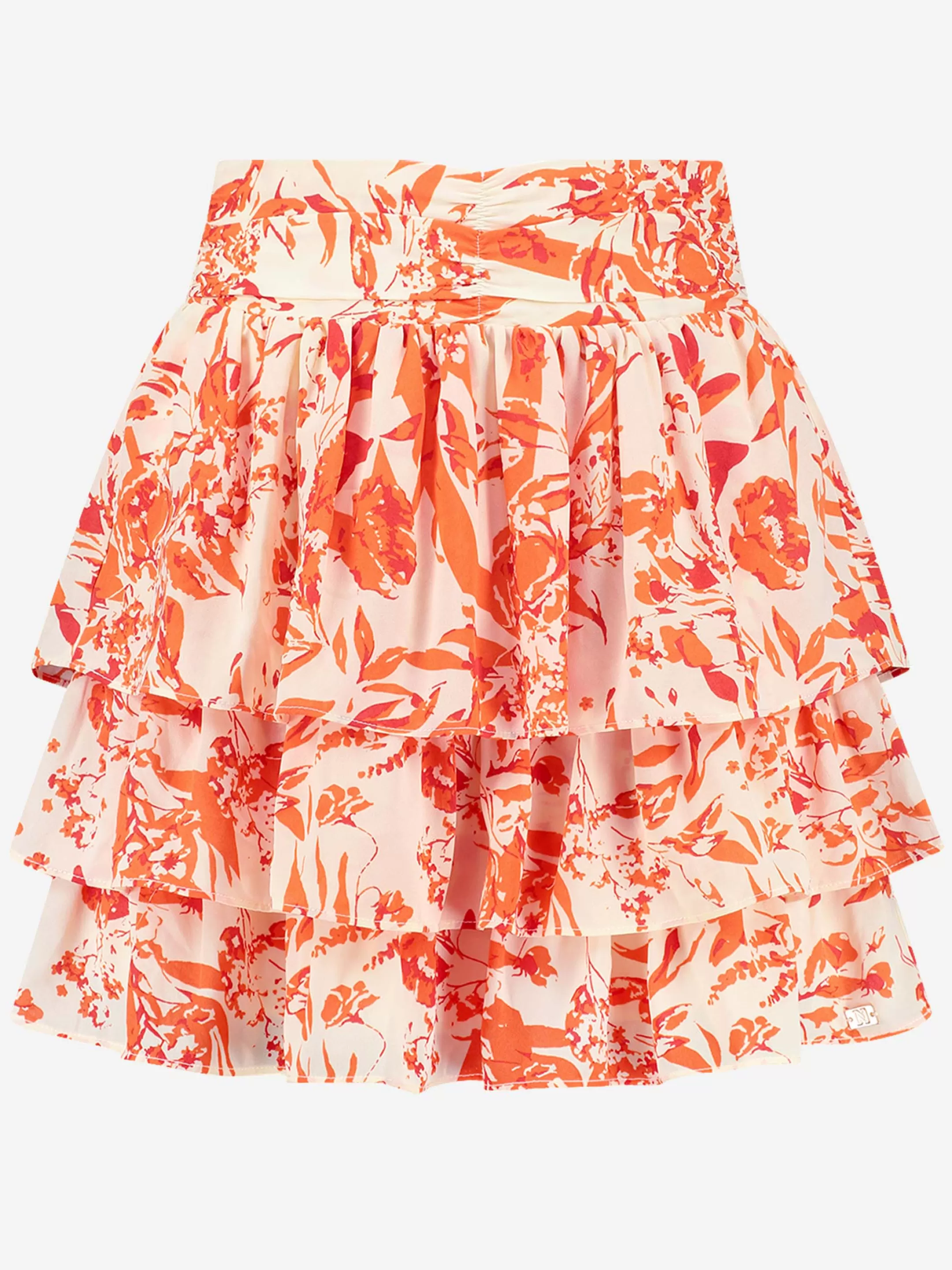 Best Sale NIKKIE Layered skirt with elastic waistband Sun Orange/Cream