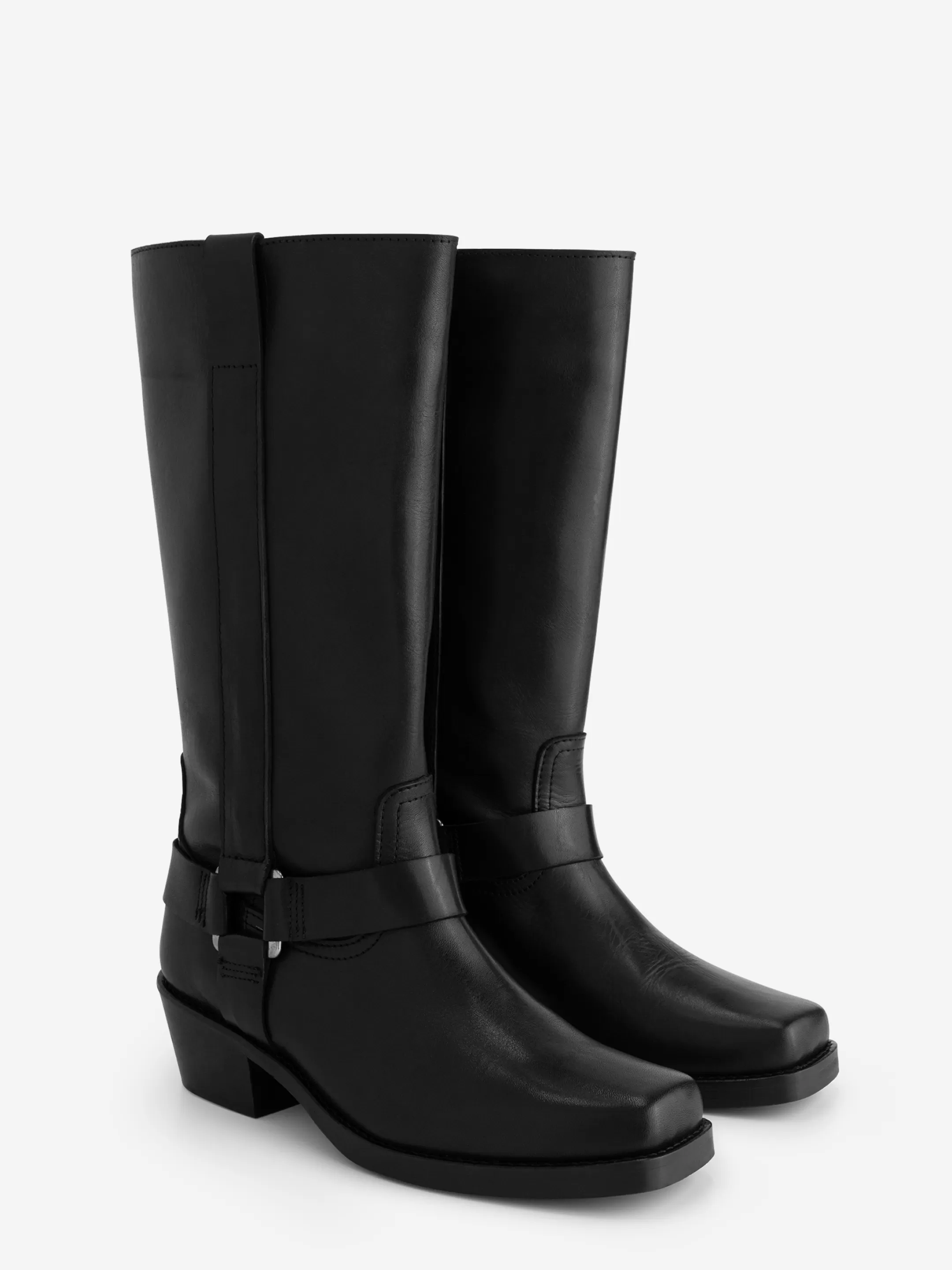 Best NIKKIE Leather biker boots Black