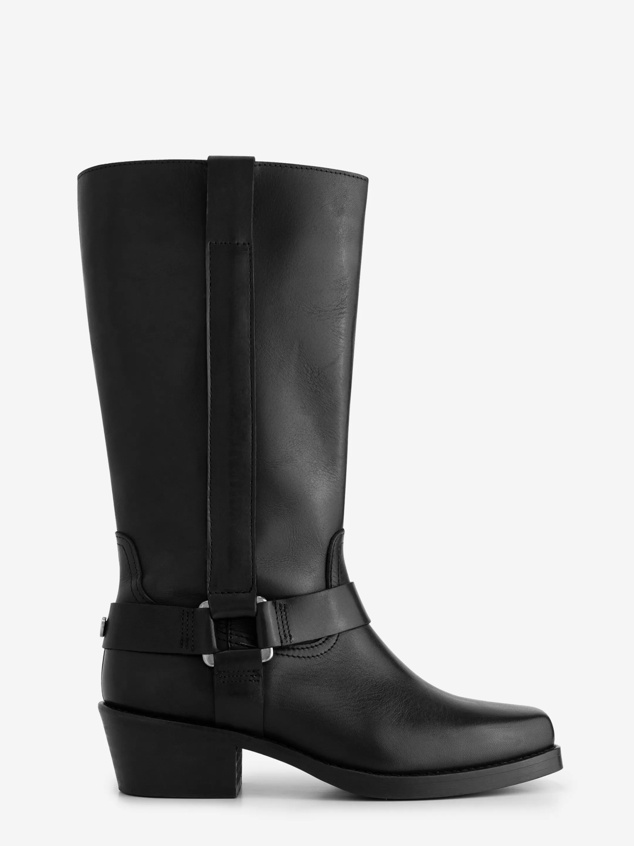 Best NIKKIE Leather biker boots Black