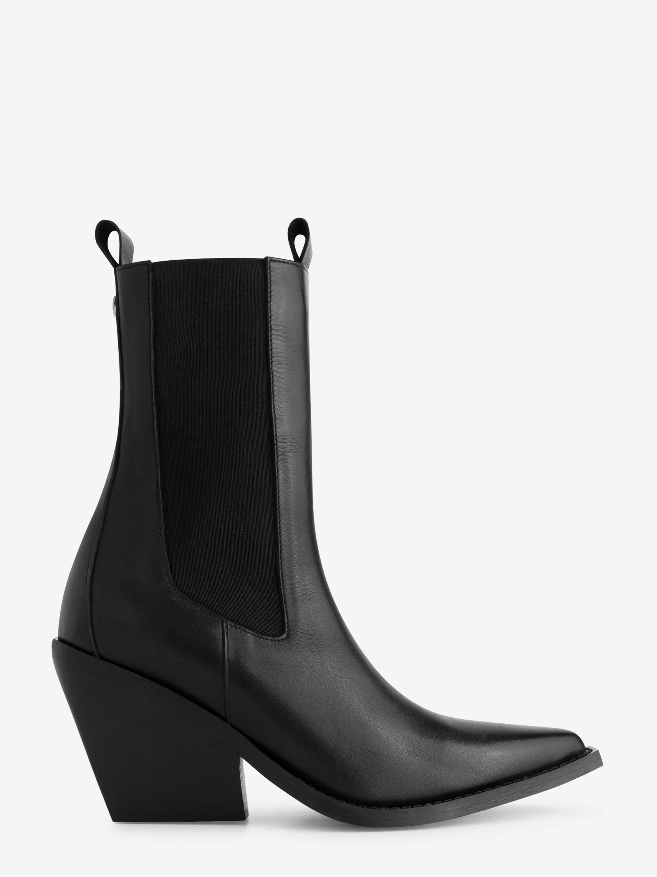 Discount NIKKIE Leather boots with heel Black