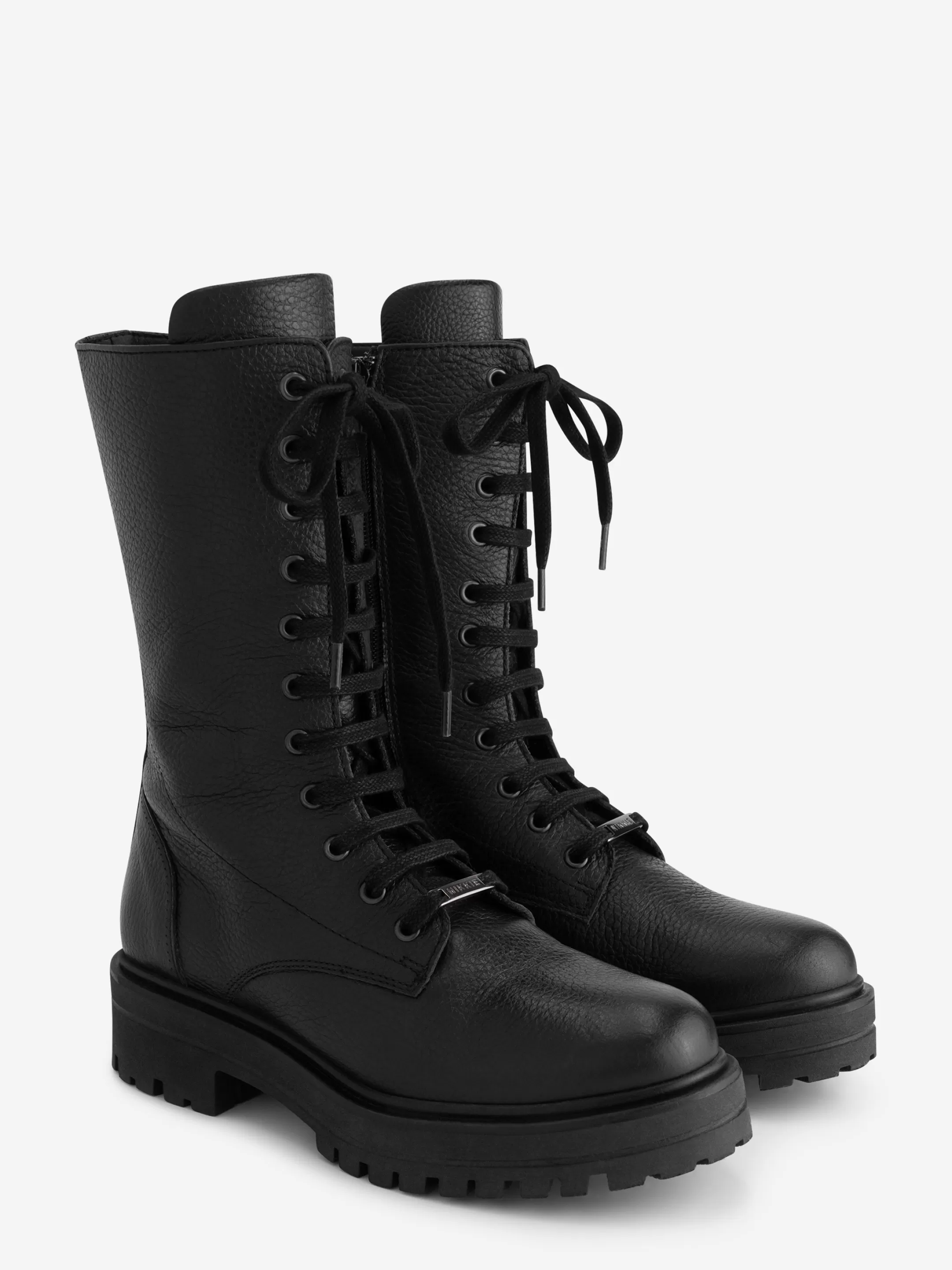 Cheap NIKKIE Leather boots with laces Black