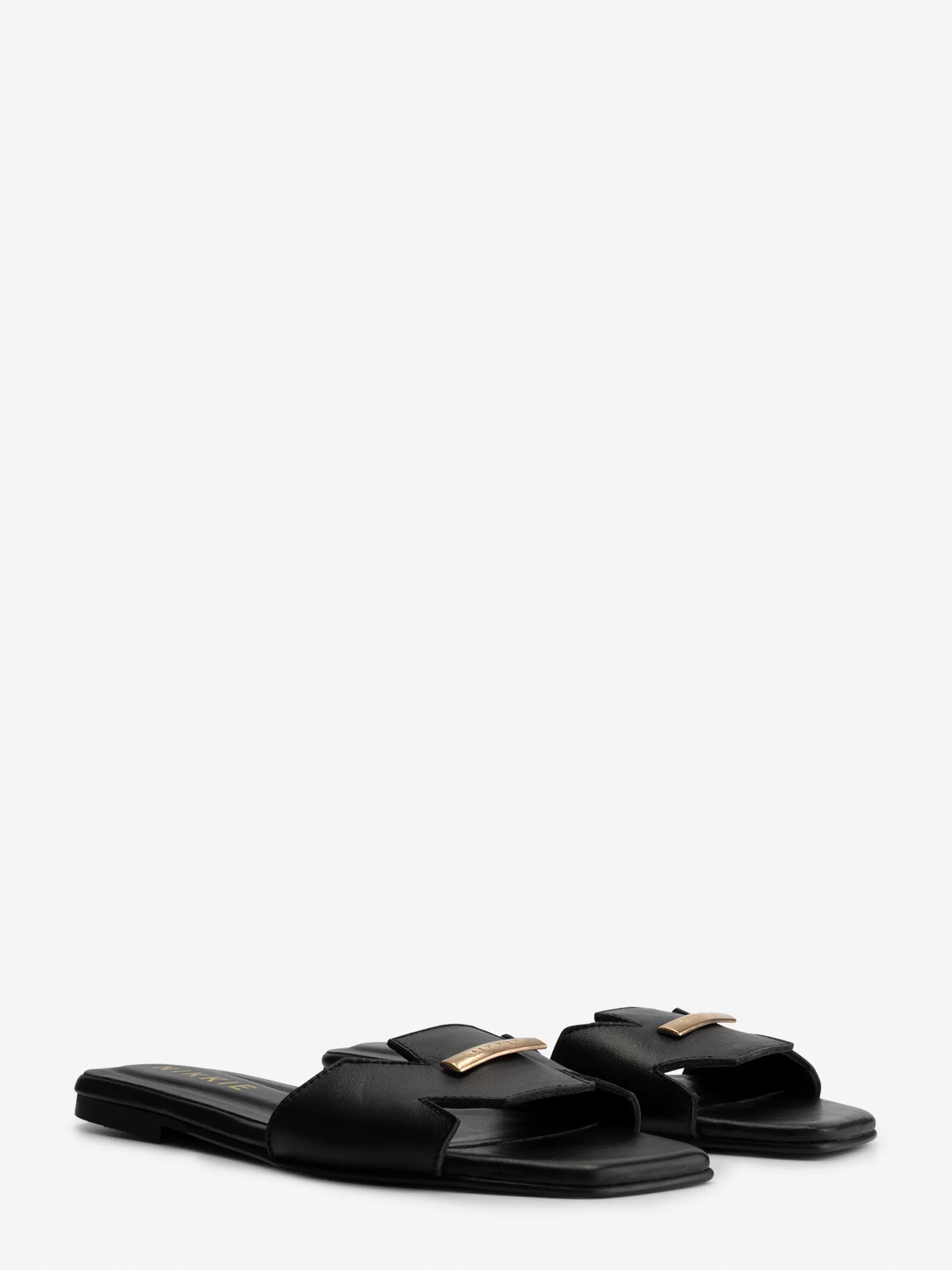 Online NIKKIE Leather slides Black