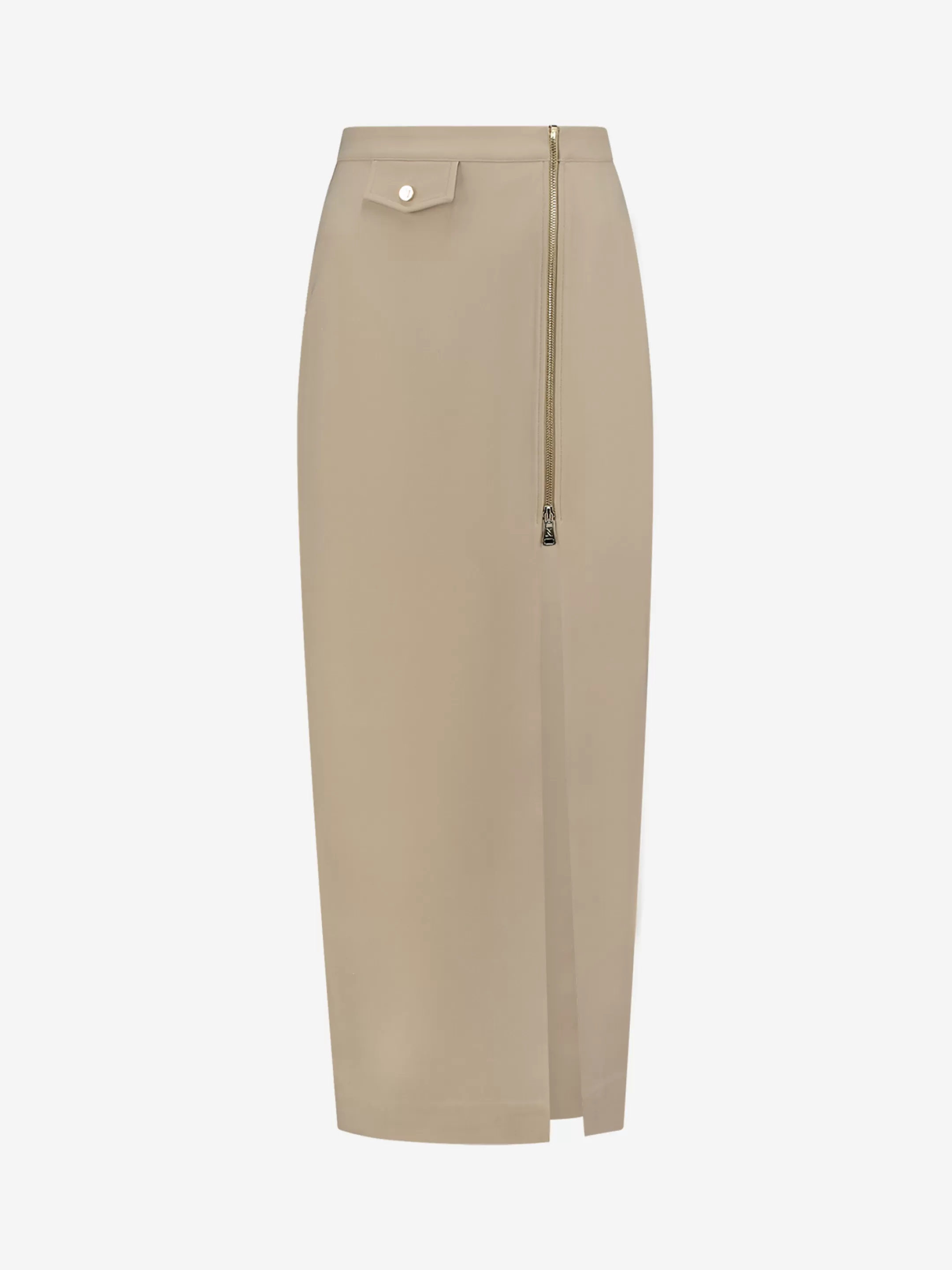 Best NIKKIE Long skirt with zipper detail Hummus