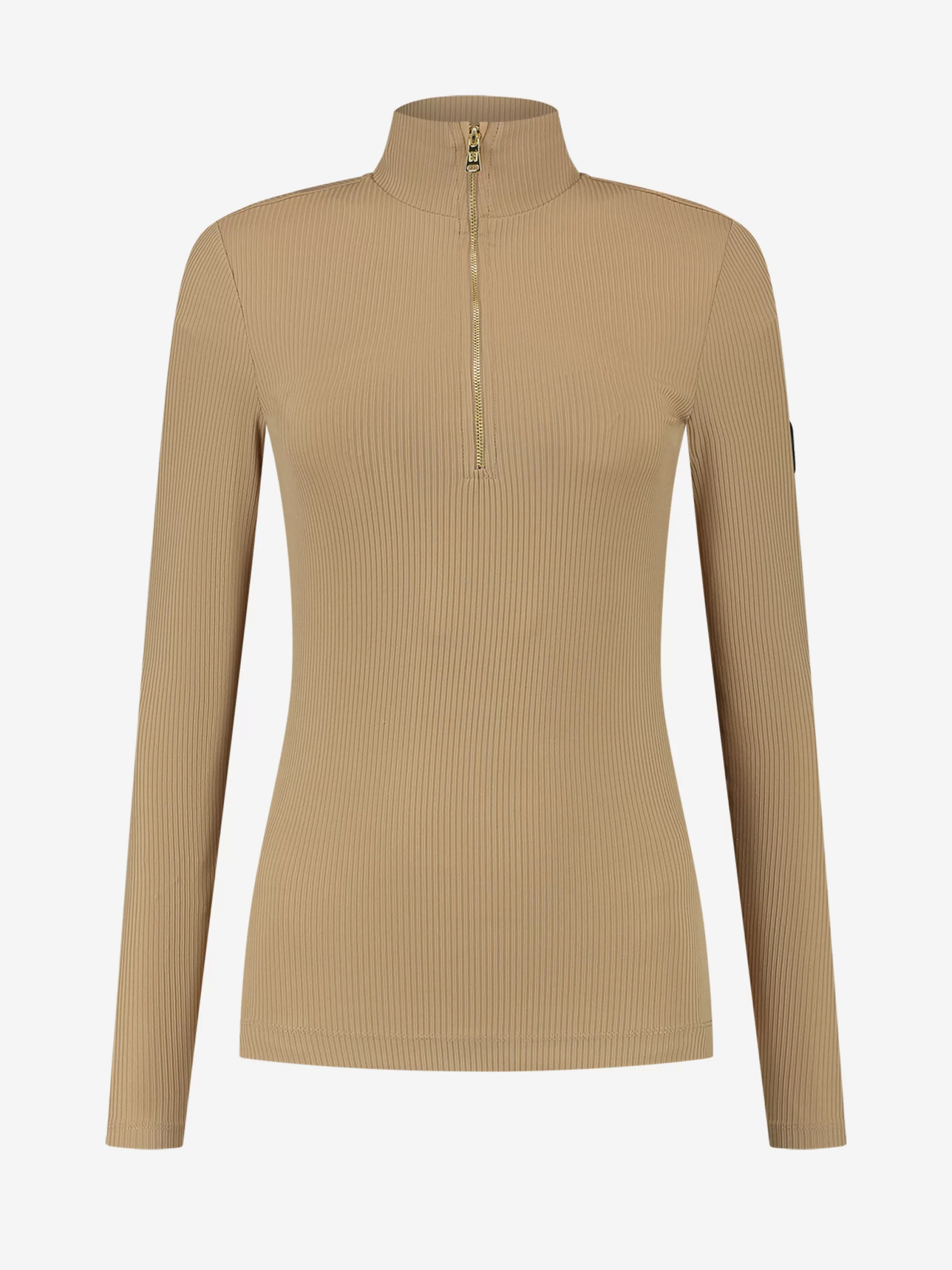 Best Sale NIKKIE Longsleeve rib top with zipper Dark Hummus